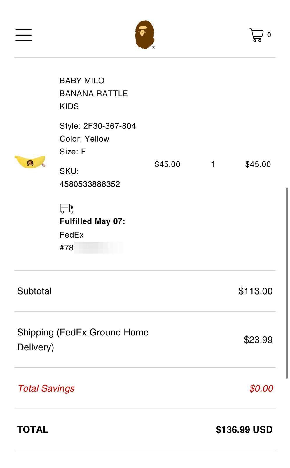 Bape BAPE x Baby Milo Store Plush Banana Rattle - A Bathing Ape Size ONE SIZE - 2 Thumbnail