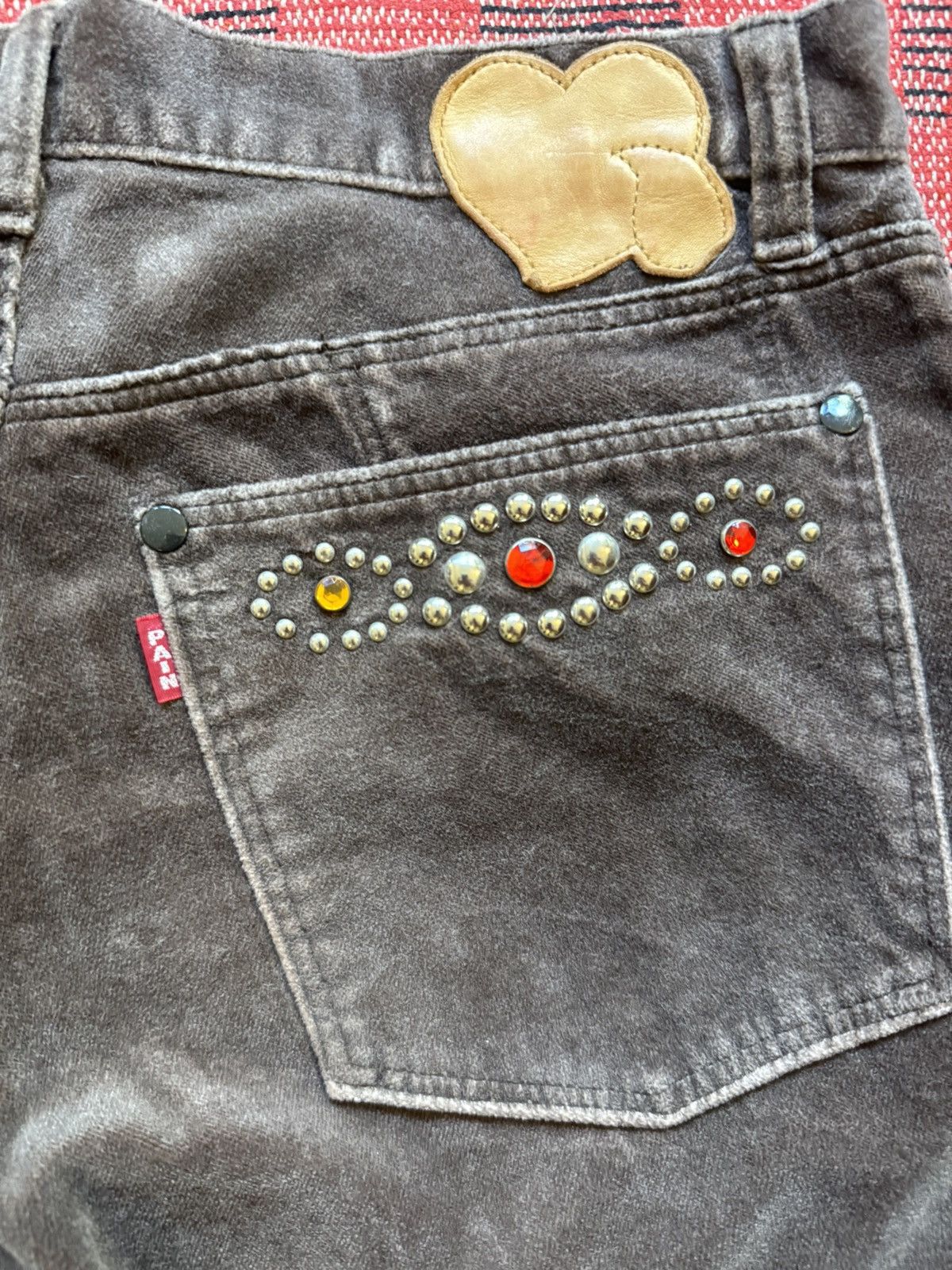Number (N)ine AW03 “Touch Me I’m Sick” Number (N)ine Studded Velvet Denim Size US 30 / EU 46 - 3 Thumbnail