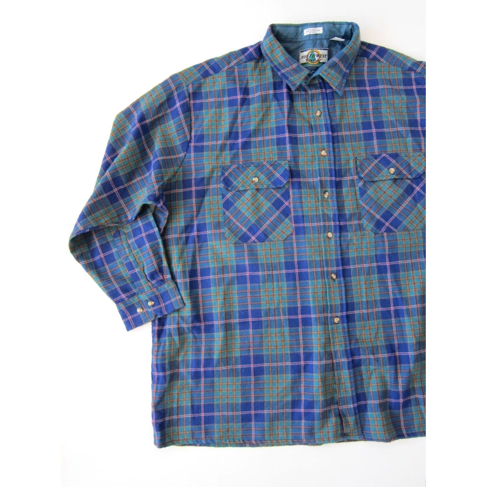 Vintage Vintage Northwest Territory Long Sleeve Button Down Shirt 3X Green Plaid Men Shirt Mens Big & Tall Size US XXL / EU 58 / 5 - 6 Thumbnail
