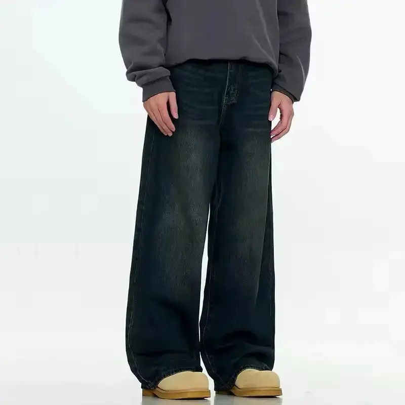 Japanese Brand Design Wide Leg Loose Straight Streetwear Jeans Pants Size US 30 / EU 46 - 2 Thumbnail