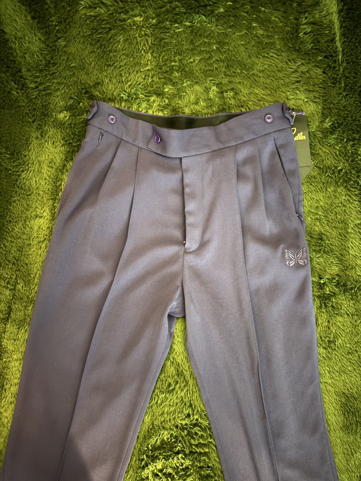 Needles M] Needles Side Tab Wool-Poly Blend Slacks Purple Size US 32 / EU 48 - 6 Thumbnail