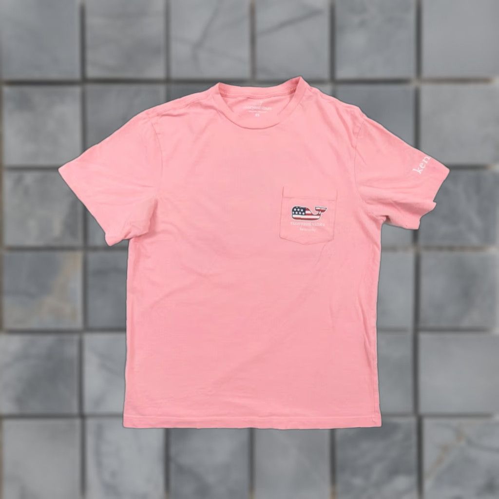 Vineyard Vines Vineyard Vines Short Sleeve Pocket Tee Adult X-Small Pink Cotton T-Shirt Mens Size US XS / EU 42 / 0 - 1 Thumbnail
