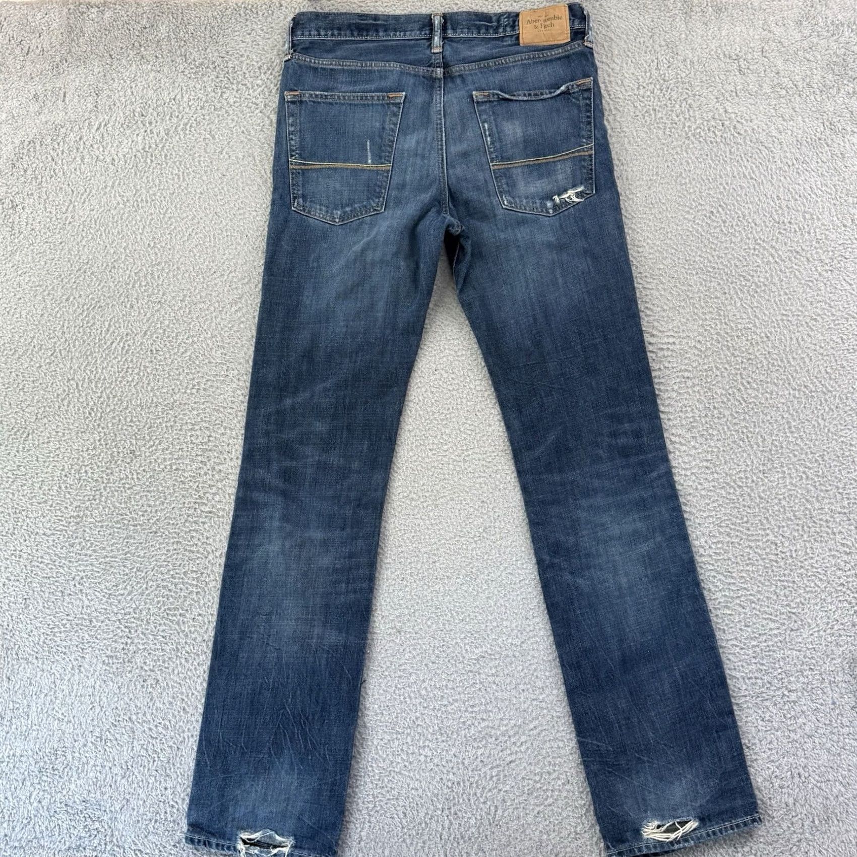 Abercrombie & Fitch VINTAGE Abercrombie & Fitch Jeans Mens 32x34 Blue Straight Button Fly Denim Distress Y2K Size US 32 / EU 48 - 6 Thumbnail