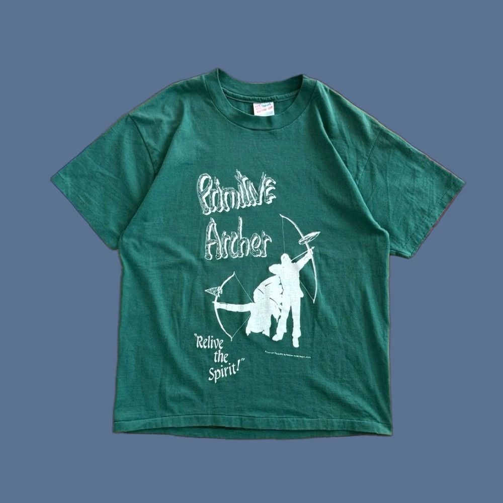 Hanes VINTAGE 90s Primitive Archer Magazine T-Shirt Size Large Short Sleeve Men Green Hanes Regular Fit Outdoors Hunting Nature 90s Magazine Shirt Mens L Size US L / EU 52-54 / 3 - 1 Thumbnail
