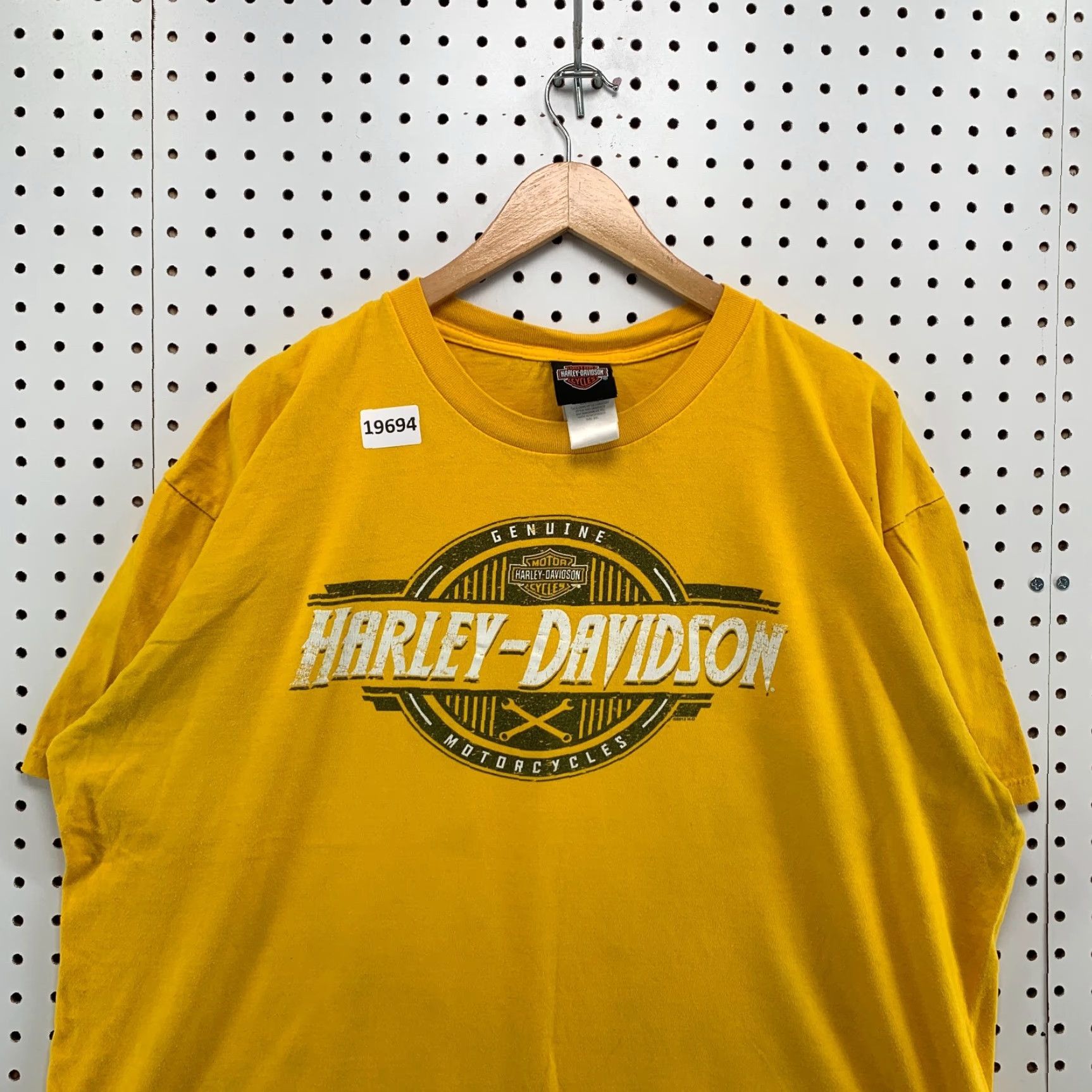 Harley Davidson Harley-Davidson Shirt Mens 2XL Yellow Motorcycle Graphic Print Crew Neck Short Sleeve VINTAGE 90s Men Size US XXL / EU 58 / 5 - 6 Thumbnail