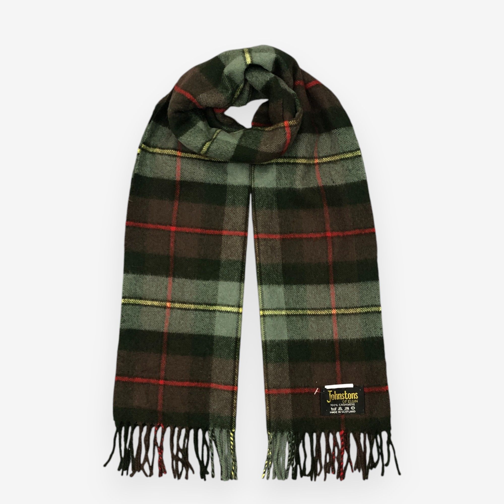 Johnstons Of Elgin Vintage Johnstons Scarf Muffler Wool Plaid Winter Scarves Size ONE SIZE - 1 Thumbnail