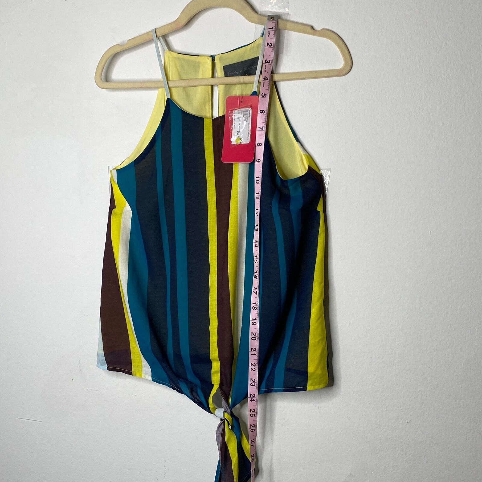 Other Sunday In Brooklyn Teal Multicolor Stripe Front Tie Top XS Size XS / US 0-2 / IT 36-38 - 11 Thumbnail