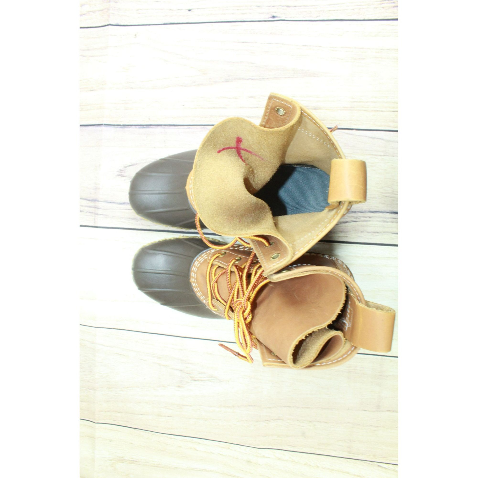 L.L. Bean × Leather LL Bean Womens Brown Leather Unlined Ankle Duck Boots Size US 6 / IT 36 - 7 Thumbnail