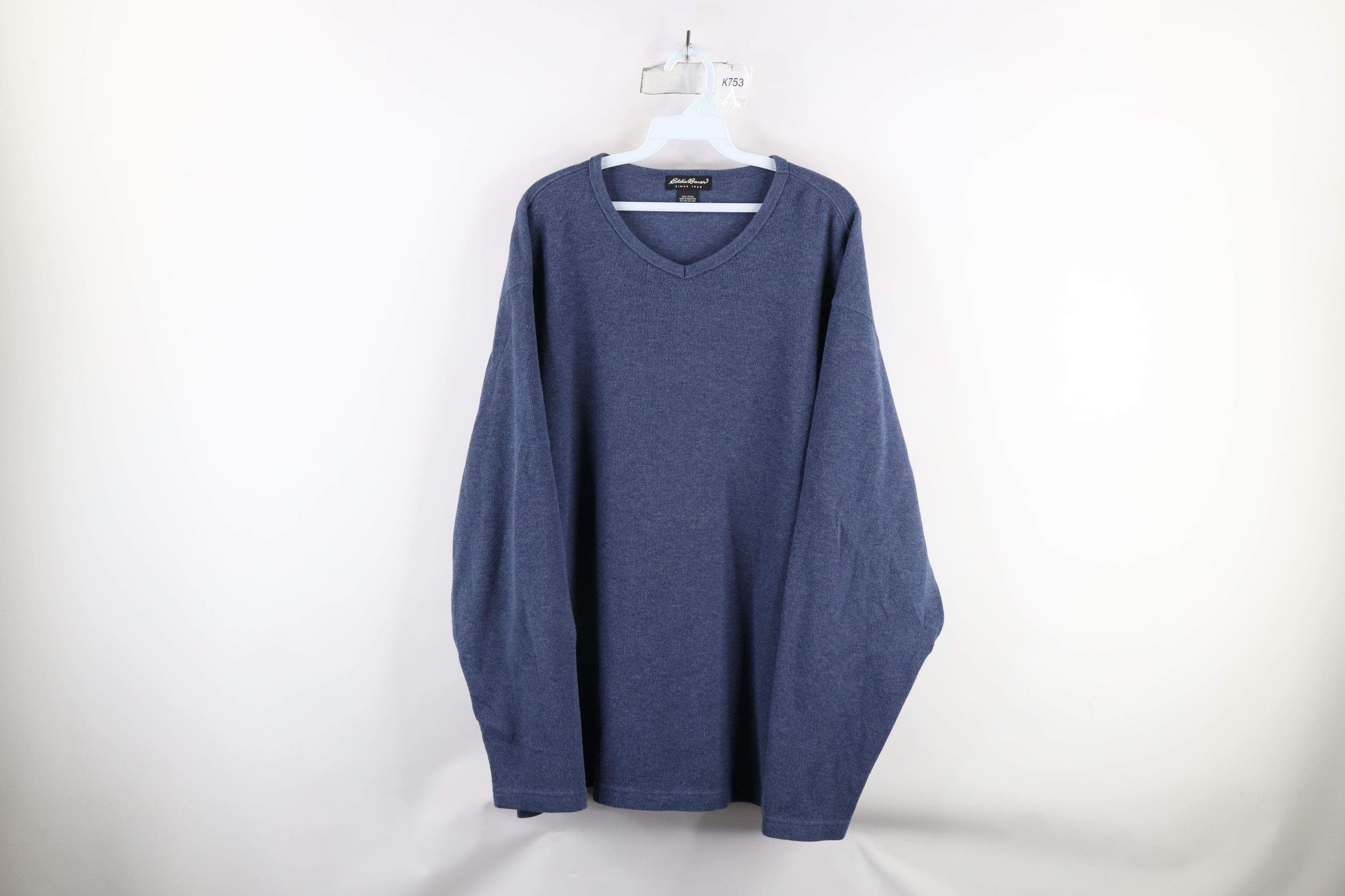 Eddie Bauer × Vintage Vintage 90s Eddie Bauer Heavyweight Ribbed Knit T-Shirt Size US XXL / EU 58 / 5 - 1 Thumbnail