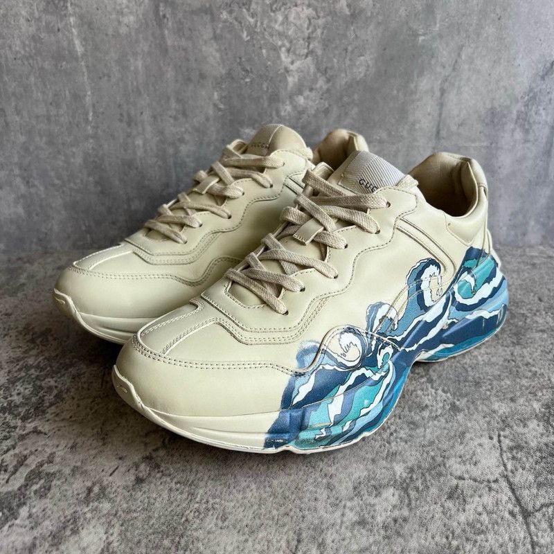 Gucci Gucci Rhyton Wave Print Low-top Sneakers 0079 Size US 8 / EU 41 - 1 Thumbnail