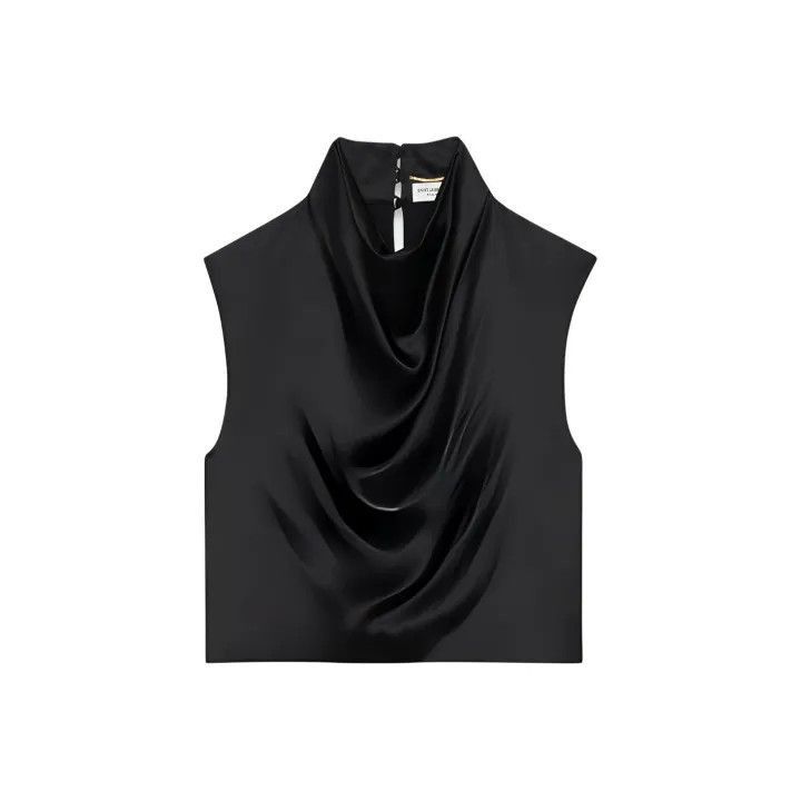 Saint Laurent Paris Saint Laurent Black Cowl Neck Sleeveless Top -2507 Size L / US 10 / IT 46 - 7 Thumbnail