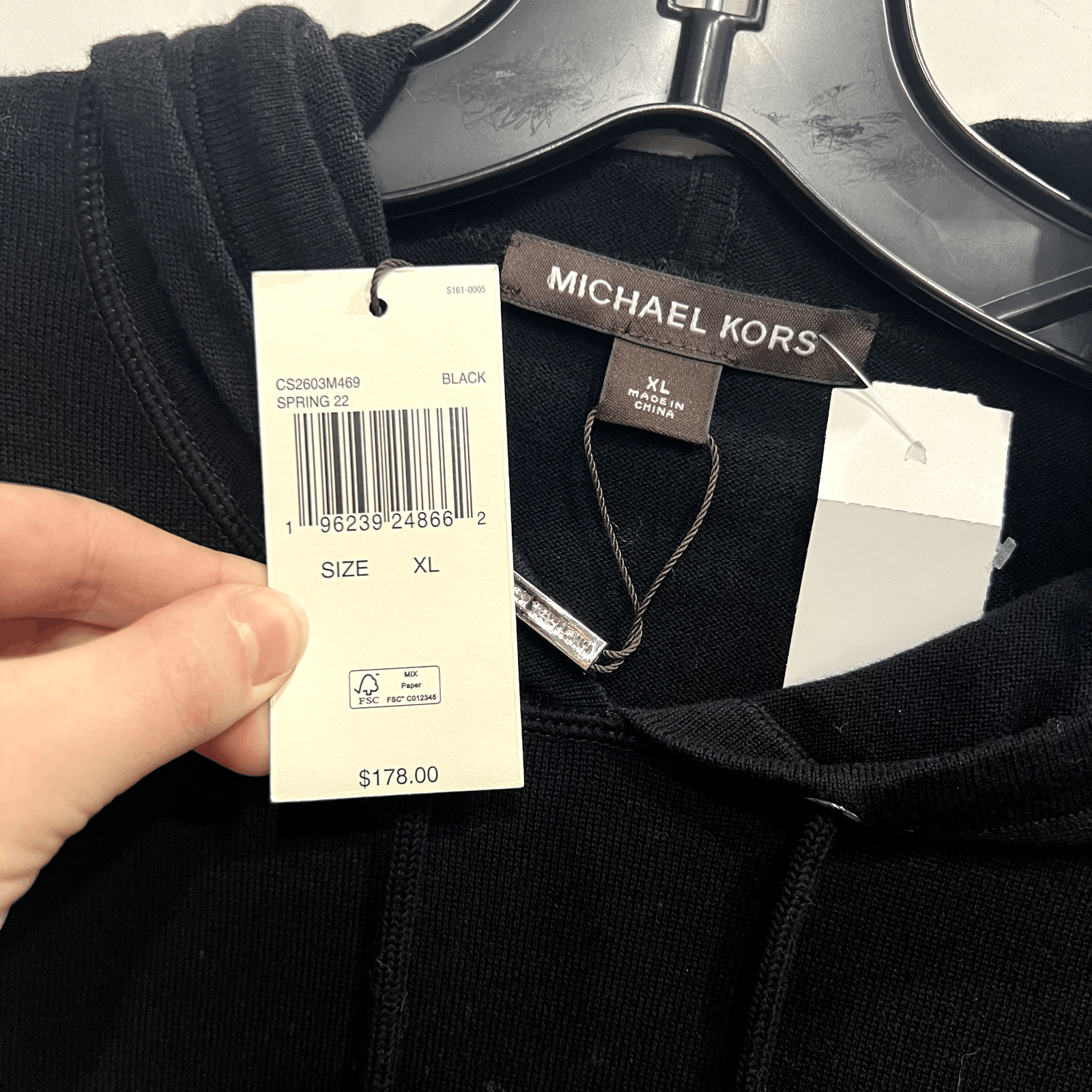 Michael Kors $178 NWT 2022 Logo Print Cotton Hooded Sweatshirt Size US XL / EU 56 / 4 - 5 Thumbnail