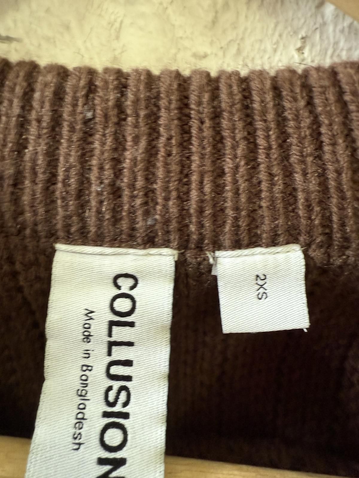 Unknown London Brown Ribbed Knit Sweater for Men Size XS / US 0-2 / IT 36-38 - 4 Thumbnail