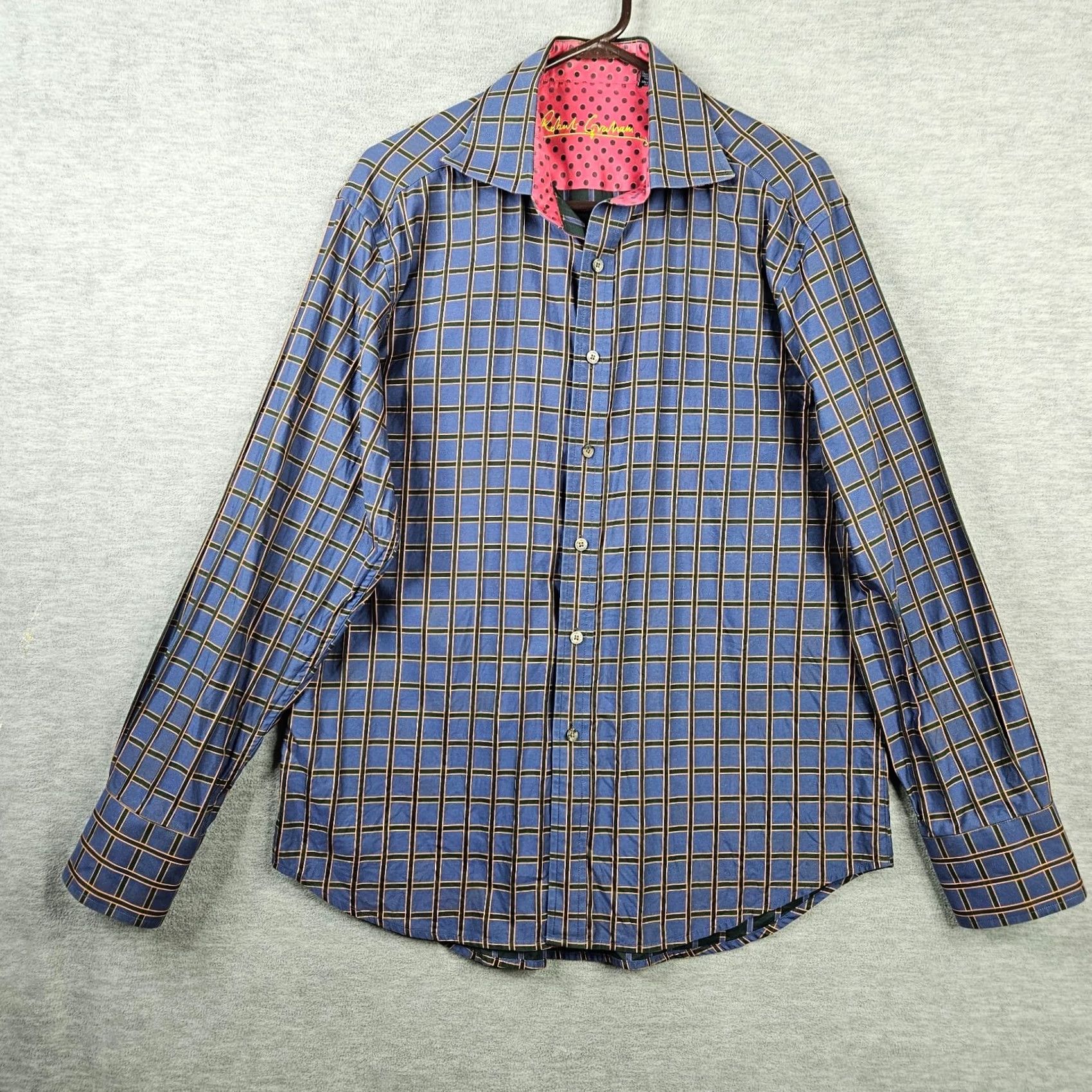 Robert Graham Robert Graham Blue Black Plaid Check Button Up Shirt Men's Size L Size 42R - 2 Thumbnail