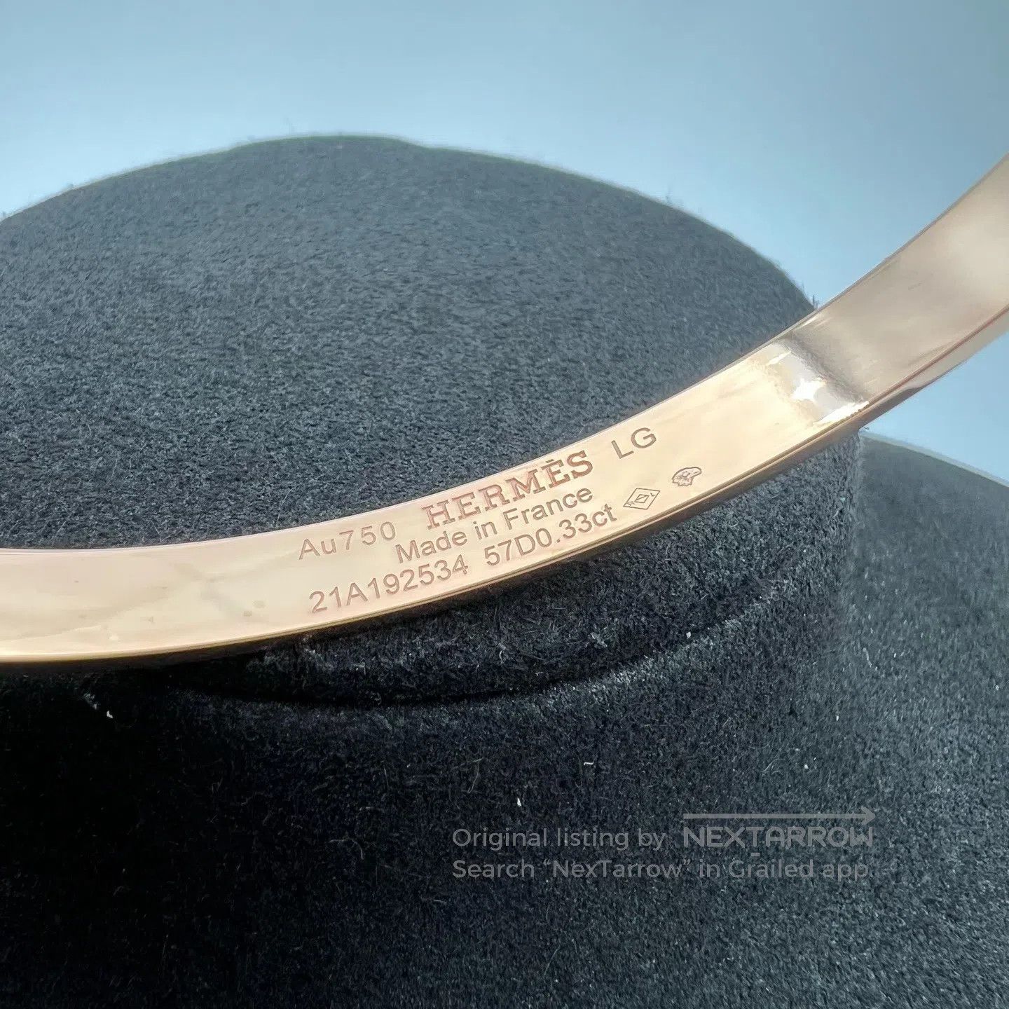 Hermes Hermes Kelly Rose Gold Diamond-Inlaid Bracelet Size ONE SIZE - 6 Thumbnail