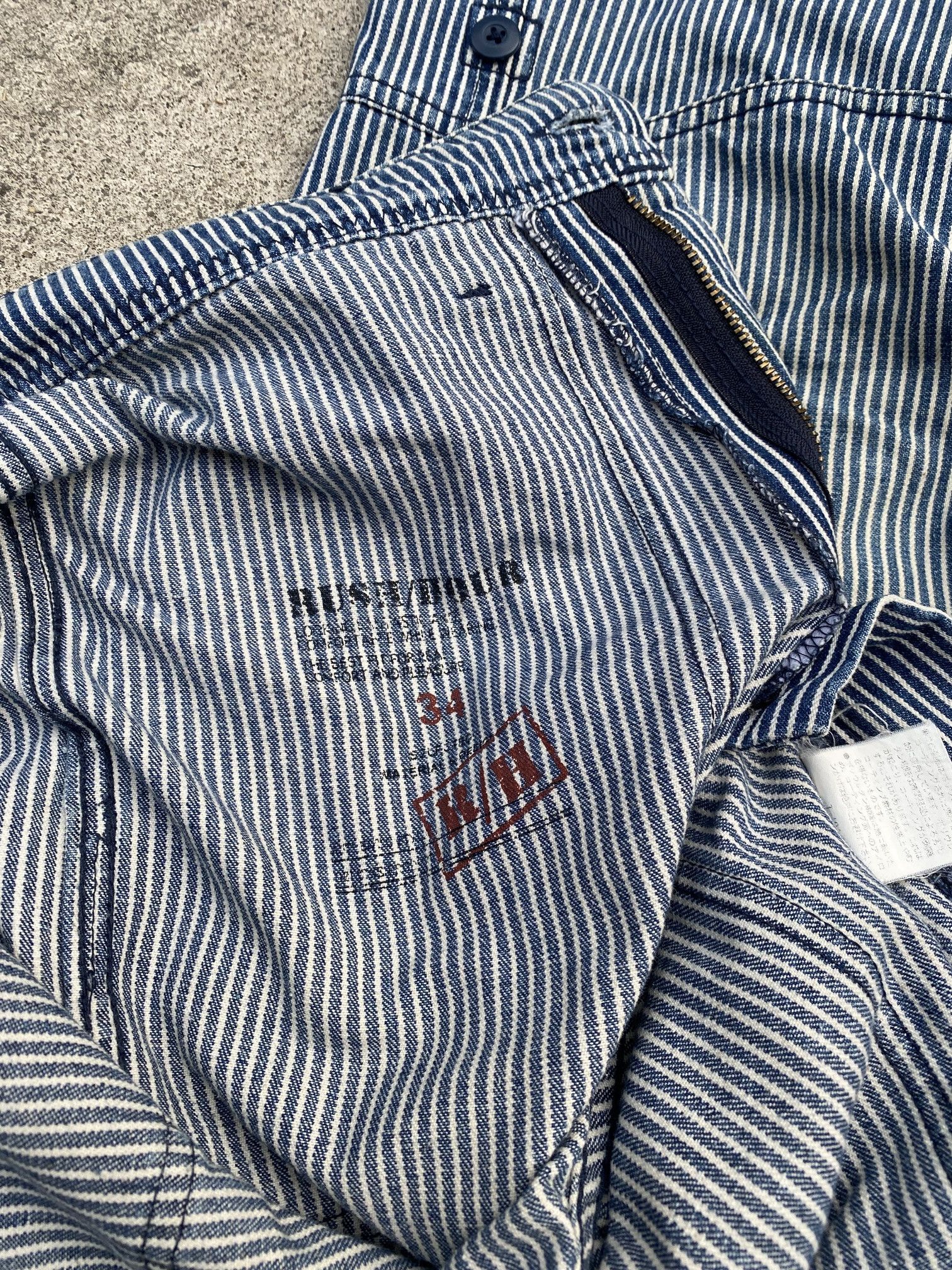 Japanese Brand RUSH HOUR HICKORY PRISONER CARGO PINSTRIPED W34X28 Size US 34 / EU 50 - 8 Thumbnail