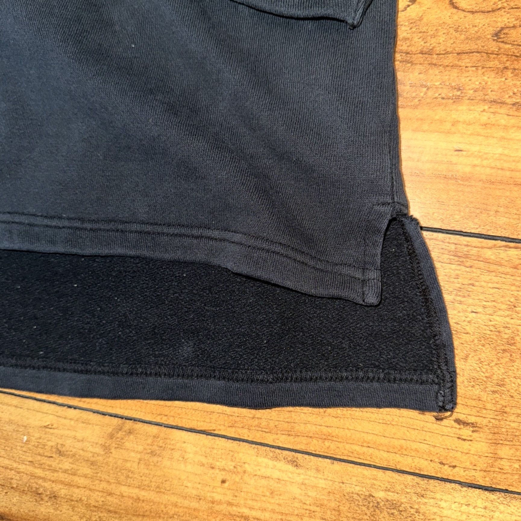 Vintage VINTAGE UNIONBAY Cropped Sweater Navy Blue M 27X25 90s Y2K Style Skating Women Pullover Mock Neck 3/4 Sleeve Heavyweight Cotton Blend Size M / US 6-8 / IT 42-44 - 2 Thumbnail