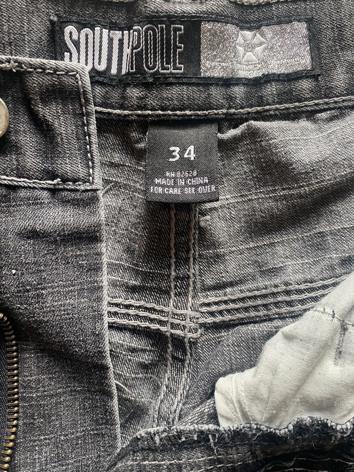 Southpole × Vintage Baggy Southpole Embroidered Y2K Jeans Size US 34 / EU 50 - 3 Thumbnail