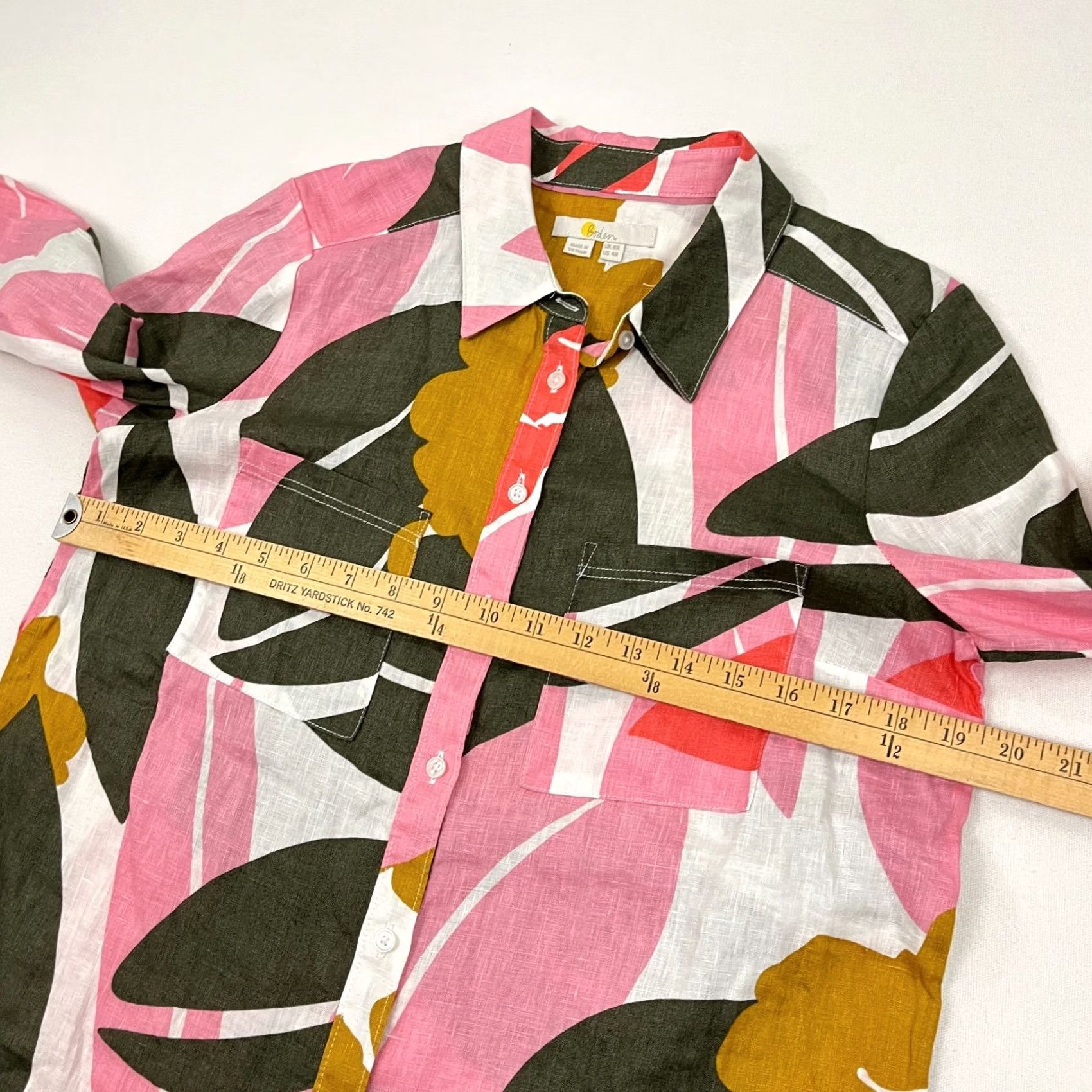 Boden Boden Blouse Womens UK 8 / US 4 Colorful Floral Linen Boho Spring Button Front Shirt Womens Multicolor Floral Bohemian Classic 4 Regular Size S / US 4 / IT 40 - 7 Thumbnail