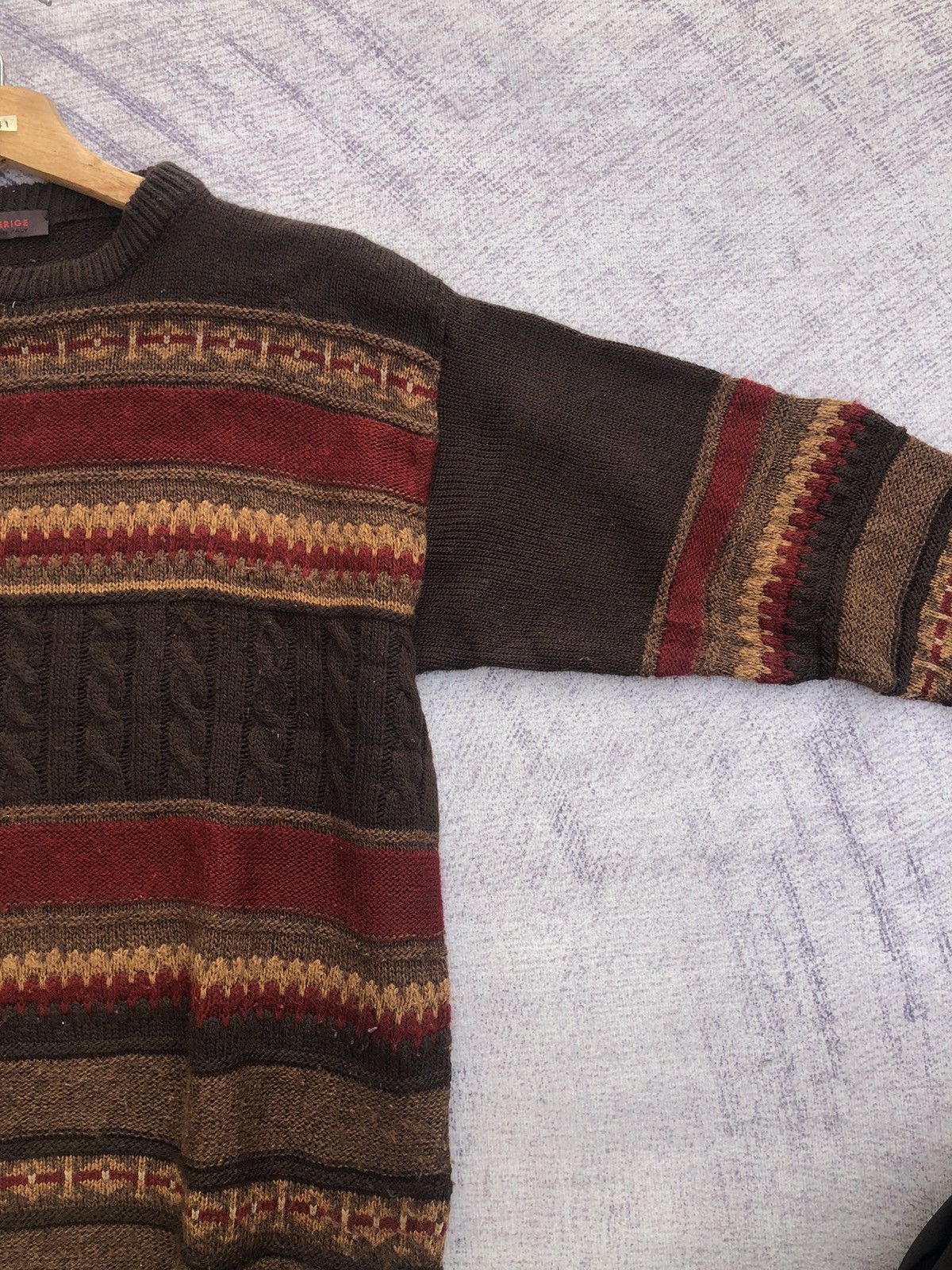 Aran Isles Knitwear 🔴Vintage COLERIGE Stripe Pureknit Jumper Made In Italy Size US L / EU 52-54 / 3 - 7 Thumbnail