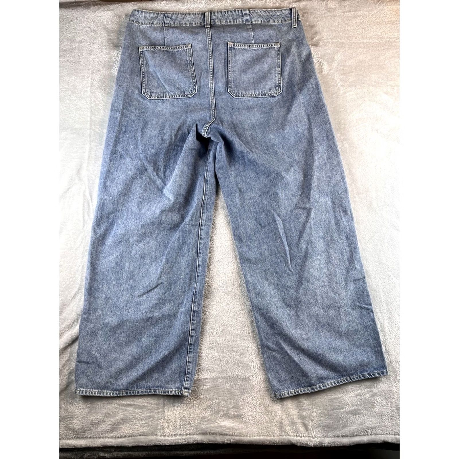 Old Navy VINTAGE Old Navy Jeans Womens 16 Wide-Leg High Rise 90s Grunge Skater Blue Jeans Size 38" / US 16 / IT 52 - 2 Thumbnail