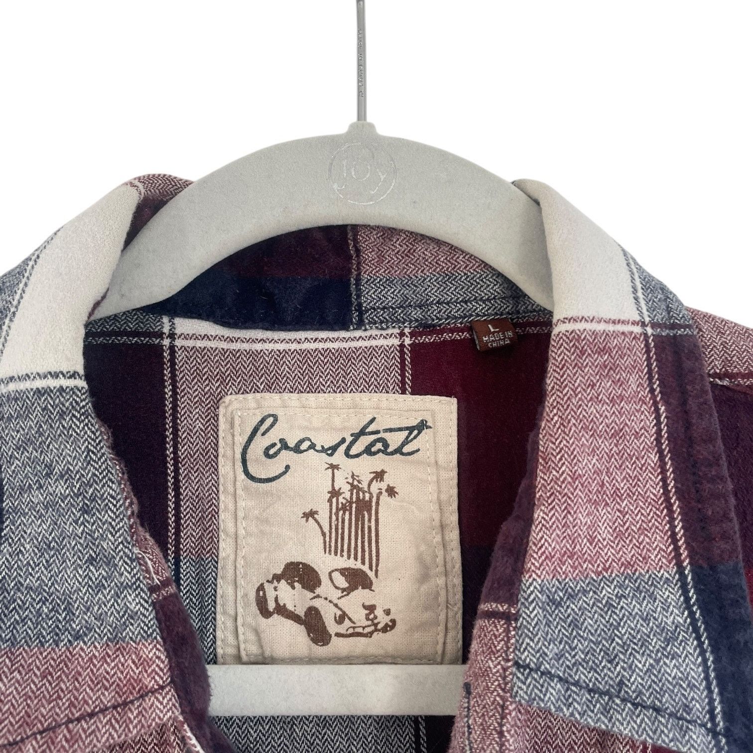 Other Coastal Mens Red & Navy Plaid Button Down Flannel Shirt Size US L / EU 52-54 / 3 - 6 Thumbnail