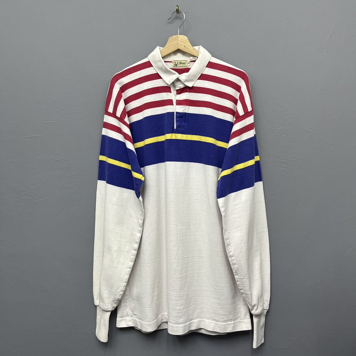 L.L. Bean Vintage 90s LL Bean Made in Usa Polo Rugby Shirt Size US L / EU 52-54 / 3 - 1 Thumbnail