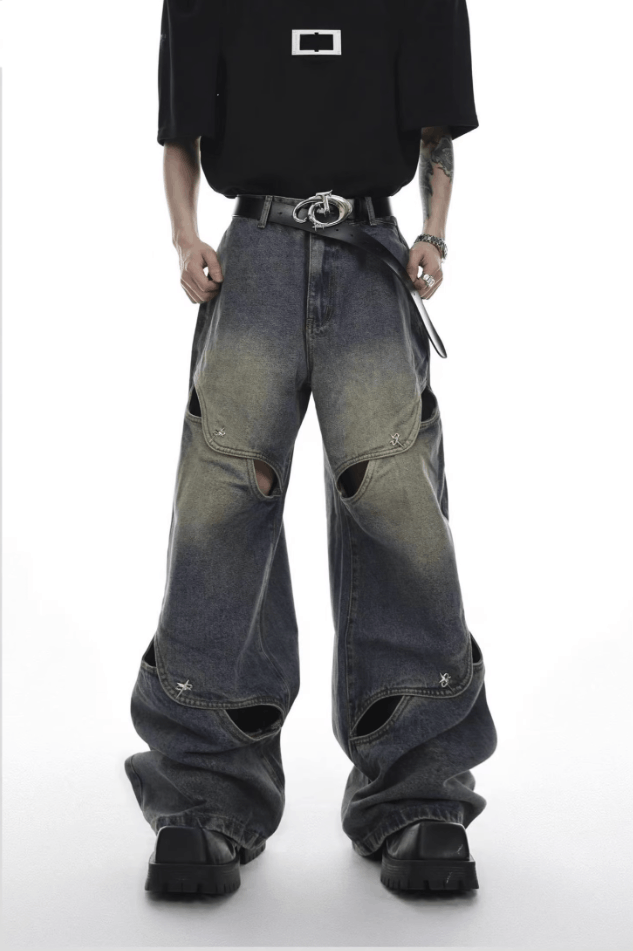 Other Y2K Blue Washed Metal Button Design Wide Leg Jeans Size US 34 / EU 50 - 1 Thumbnail