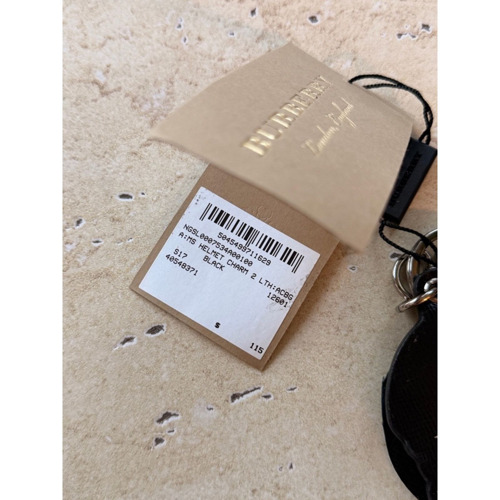 Burberry NWT Burberry Helmet Charm Black and White Keychain Silver Size ONE SIZE - 5 Thumbnail