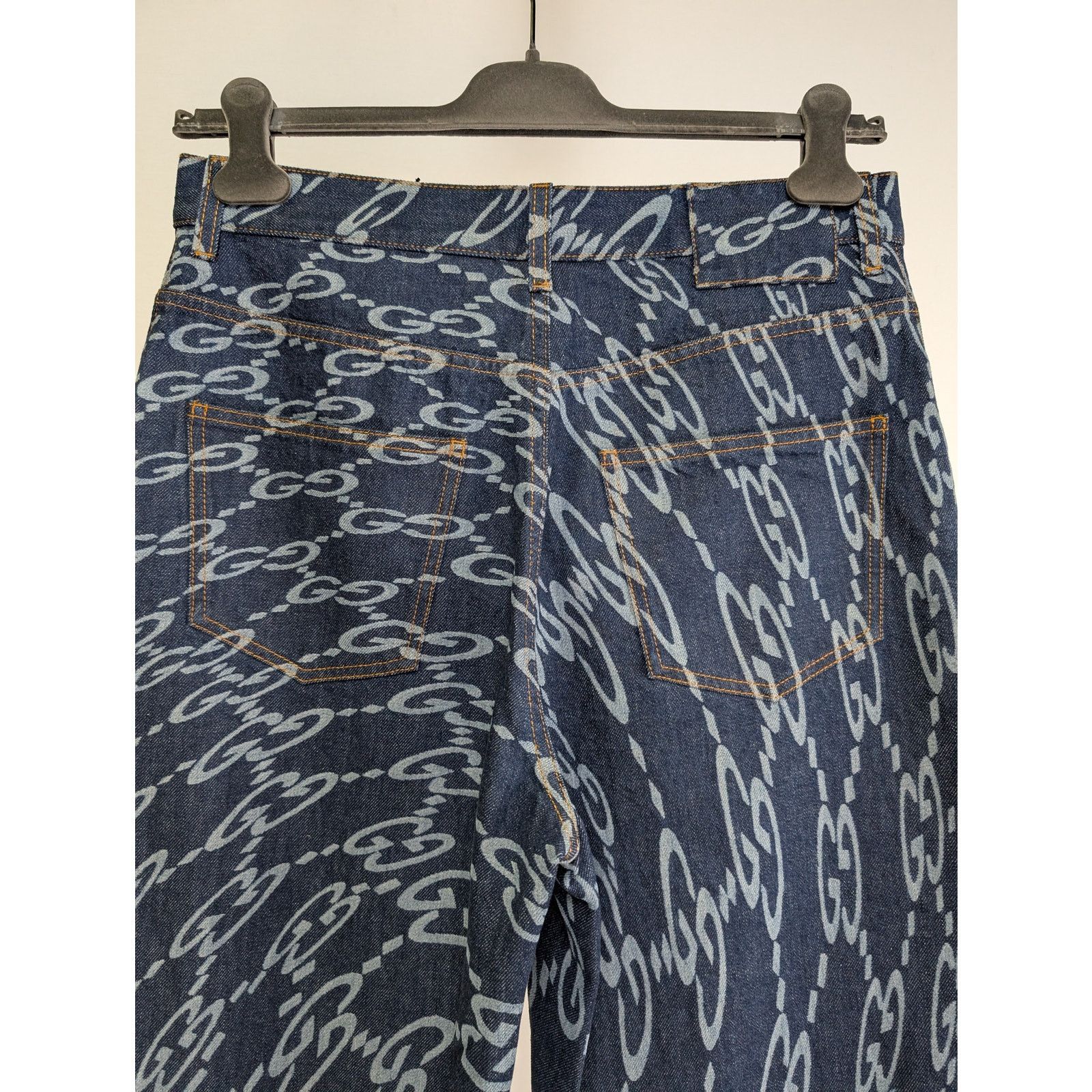 Gucci o1rshd1 ECO Org GG Distorted Laser Pant in Dark Blue Size US 32 / EU 48 - 10 Thumbnail