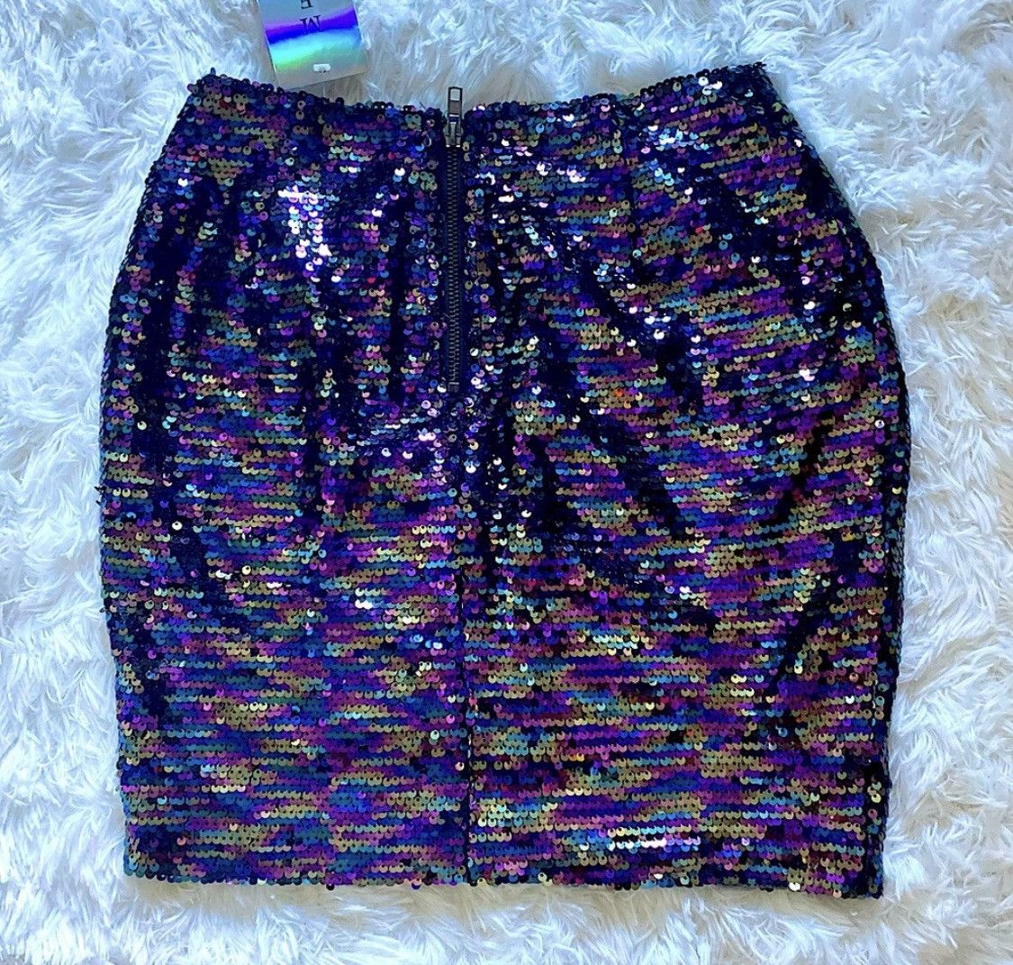Other GORGEOUS SPARKLY SEQUIN SIDE LADDER CUTOUT MINI SKIRT SZ S Size 26" / US 2 / IT 38 - 4 Thumbnail