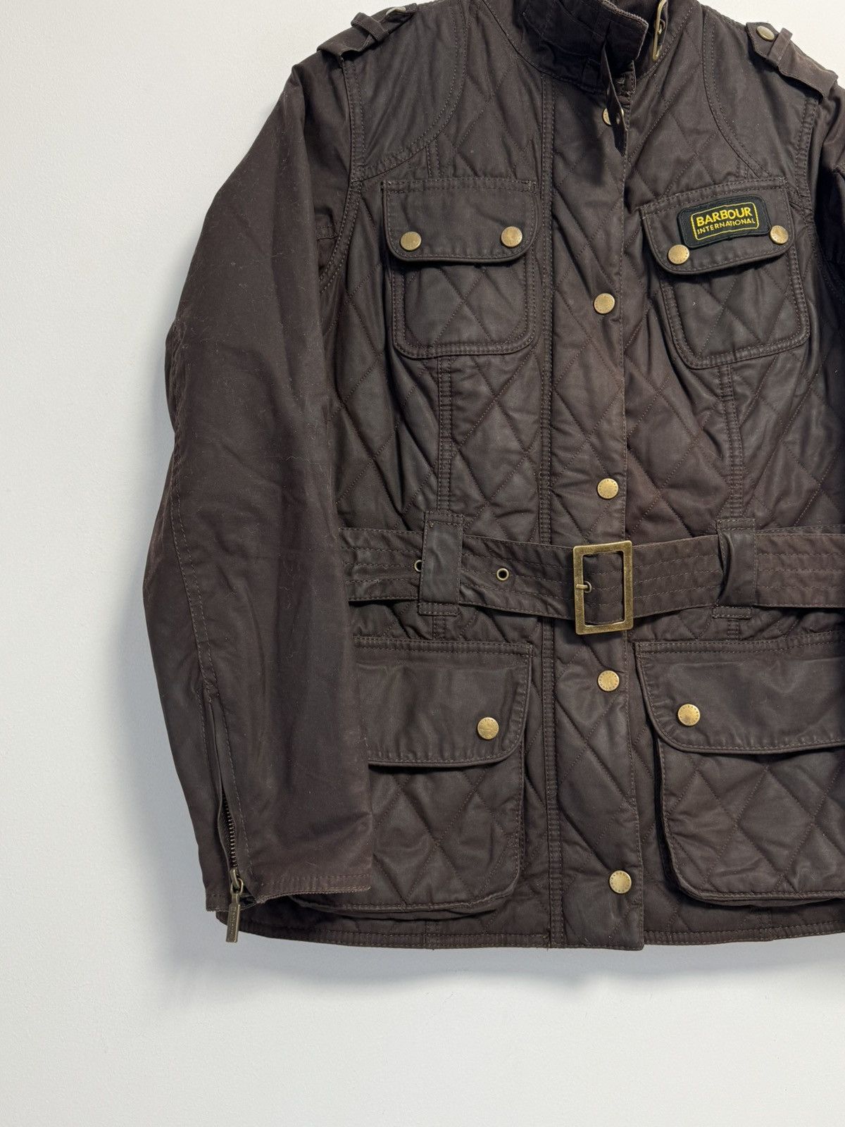 Barbour Barbour Quilted Wax Jacket With Belt - Olive Green Brown Size M / US 6-8 / IT 42-44 - 3 Thumbnail