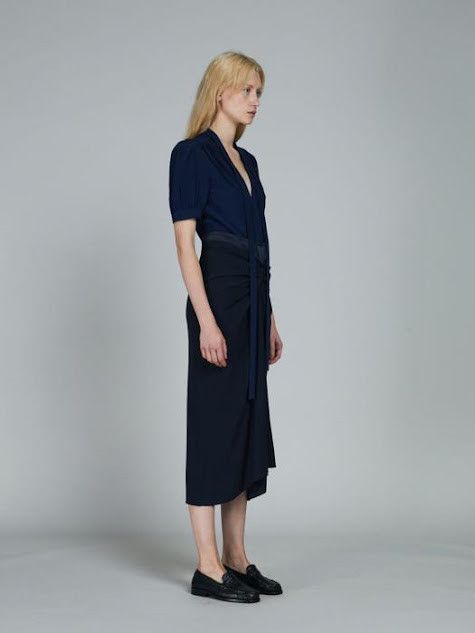 Marni oc11z0525 Crepe De Chine Dress in Blue Size XL / US 12-14 / IT 48-50 - 3 Thumbnail