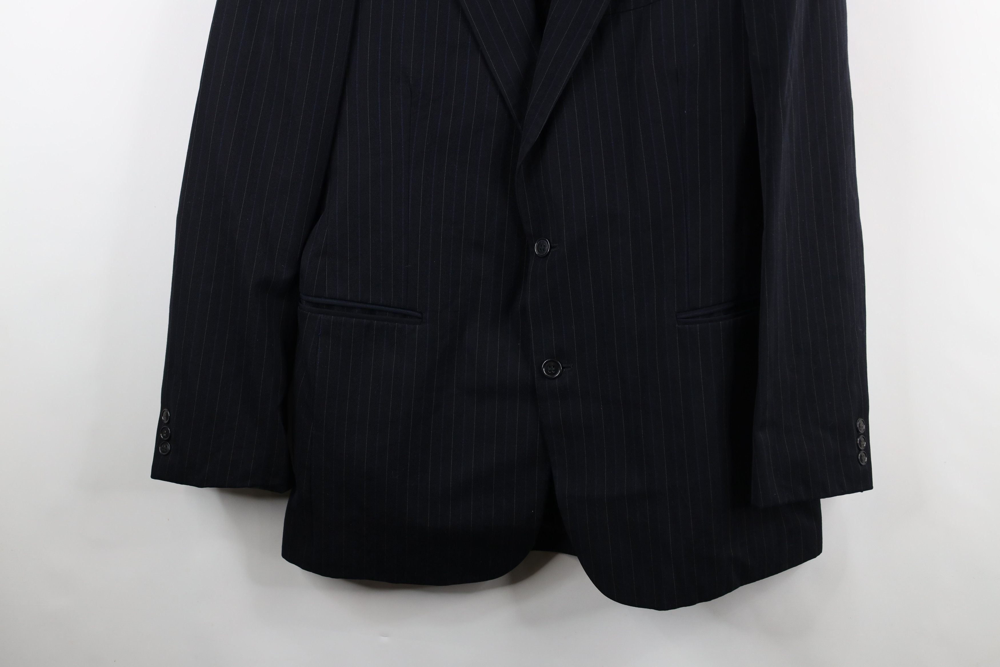 Vintage Vintage 70s Streetwear Pinstriped 2 Button Suit Coat Jacket Size US L / EU 52-54 / 3 - 3 Thumbnail