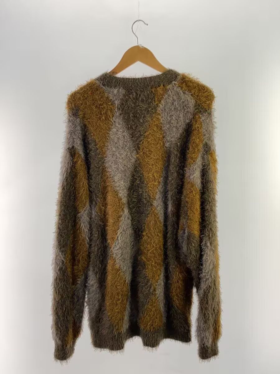 Number (N)ine Grunge Argyle Faux Fur Knit Cardigan Size US XL / EU 56 / 4 - 2 Thumbnail