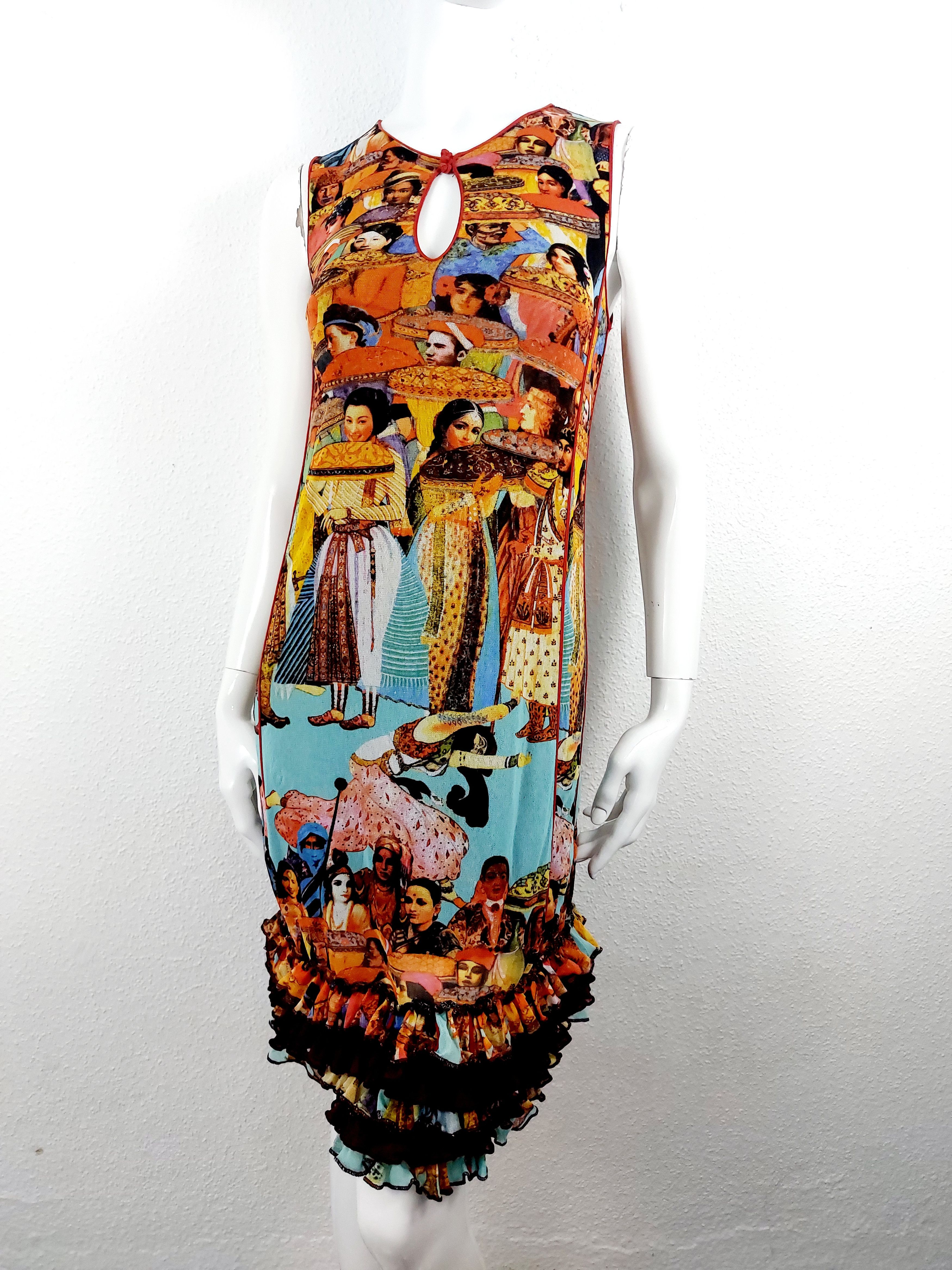 Jean Paul Gaultier Jean Paul Gaultier Asian Indian Faces People Ruffled Dress Size M / US 6-8 / IT 42-44 - 3 Thumbnail