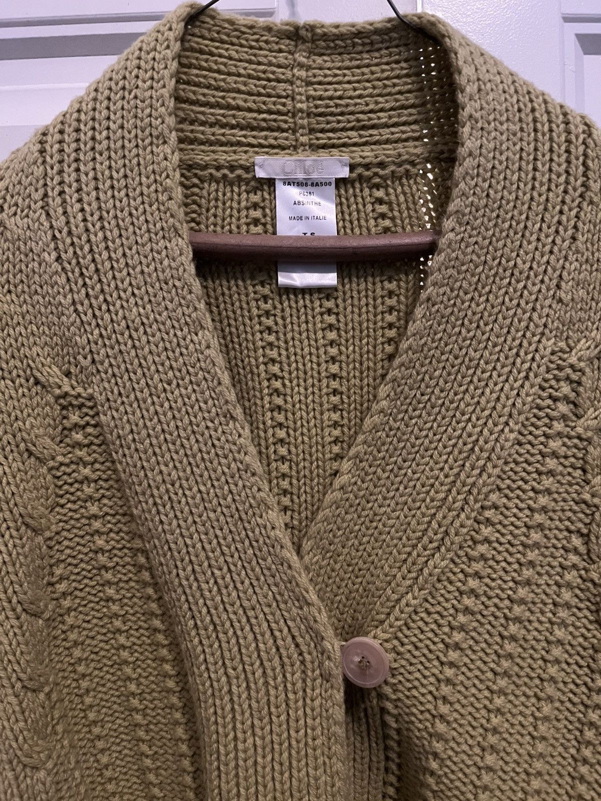 Chloe Chloé Chunky Knit Cardigan – “Absinthe” Green – Size XS Size S / US 4 / IT 40 - 2 Thumbnail