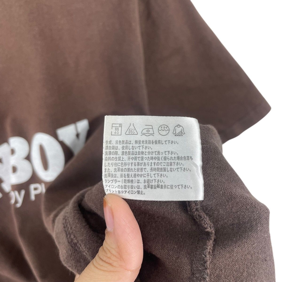 Playboy × Vintage Vintage PLAYBOY Brown Faded Tshirt Size US L / EU 52-54 / 3 - 8 Thumbnail