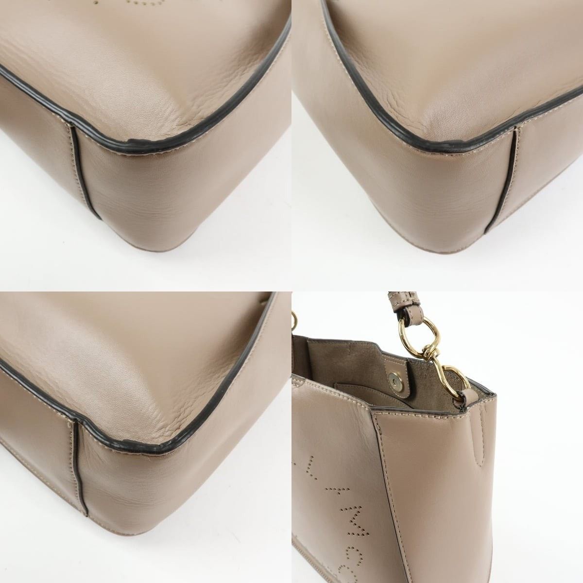 Stella McCartney Stella McCartney Logo Faux Leather Shoulder Bag Beige Size ONE SIZE - 5 Thumbnail