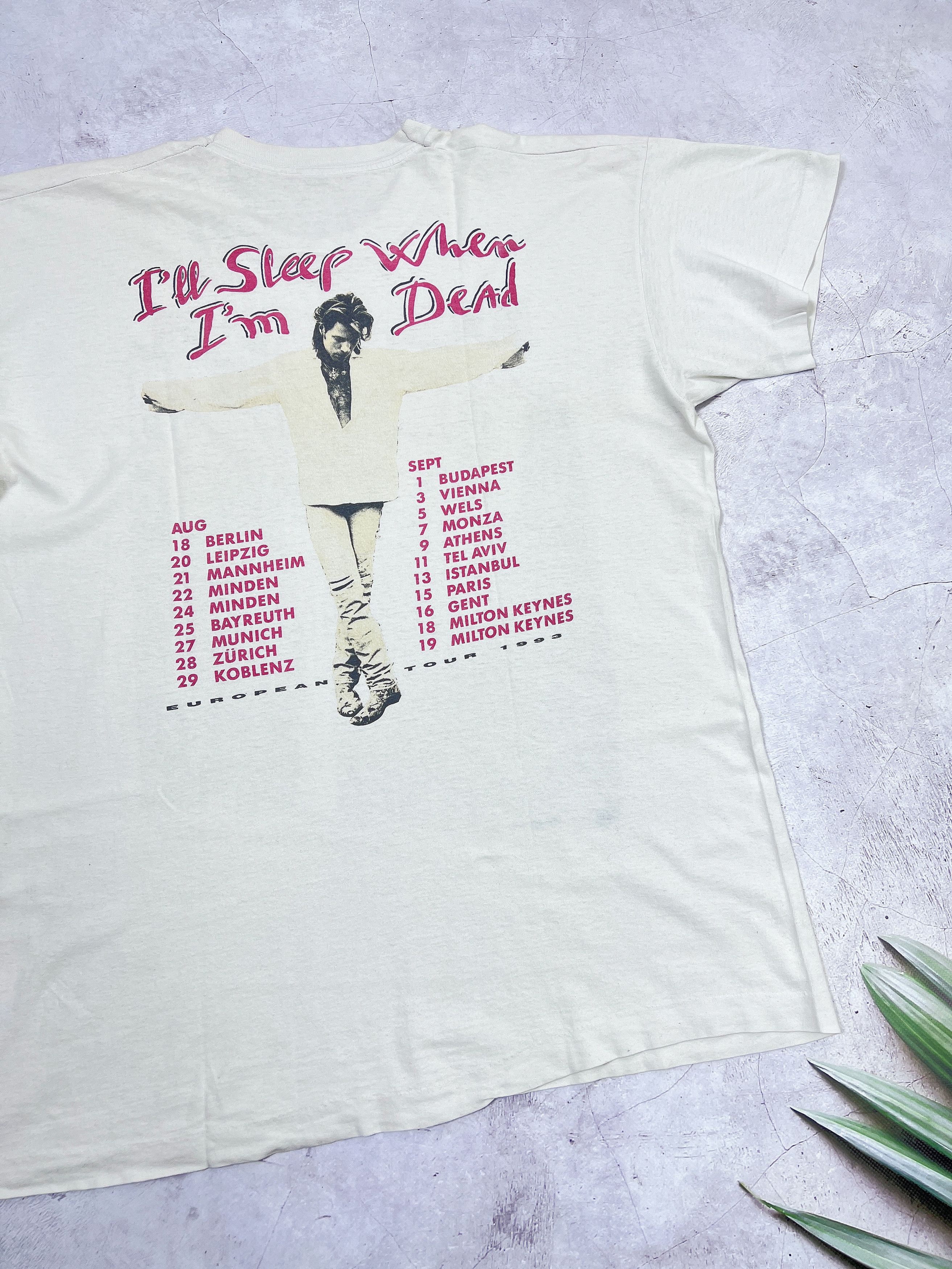Band Tees × Bon Jovi × Vintage Bon Jovi T-Shirt 1993 I'll Sleep When I'm Dead Eropean Tour Size US L / EU 52-54 / 3 - 19 Thumbnail