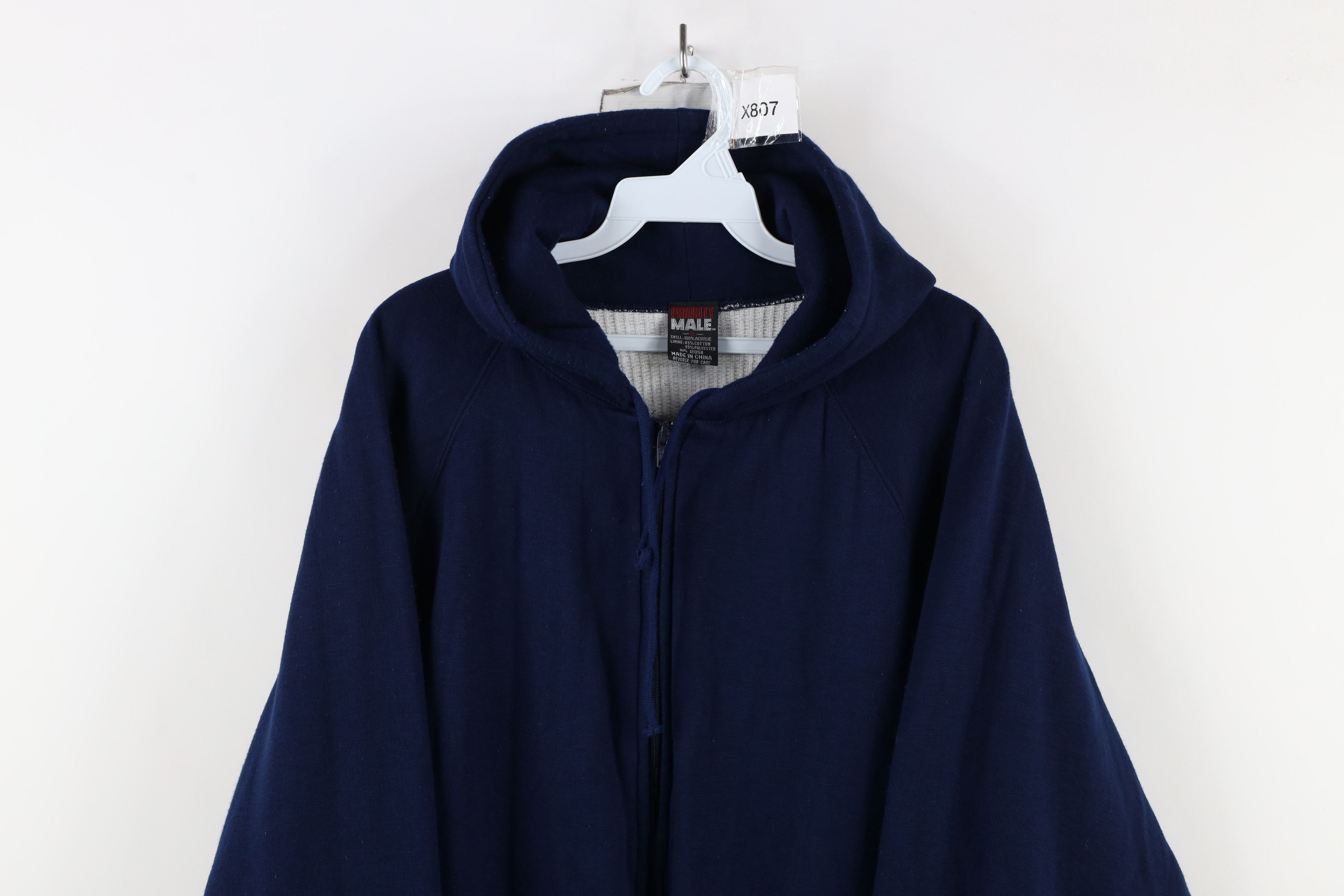 Vintage Vintage 90s Streetwear Thermal Knit Lined Full Zip Hoodie Size US XL / EU 56 / 4 - 2 Thumbnail
