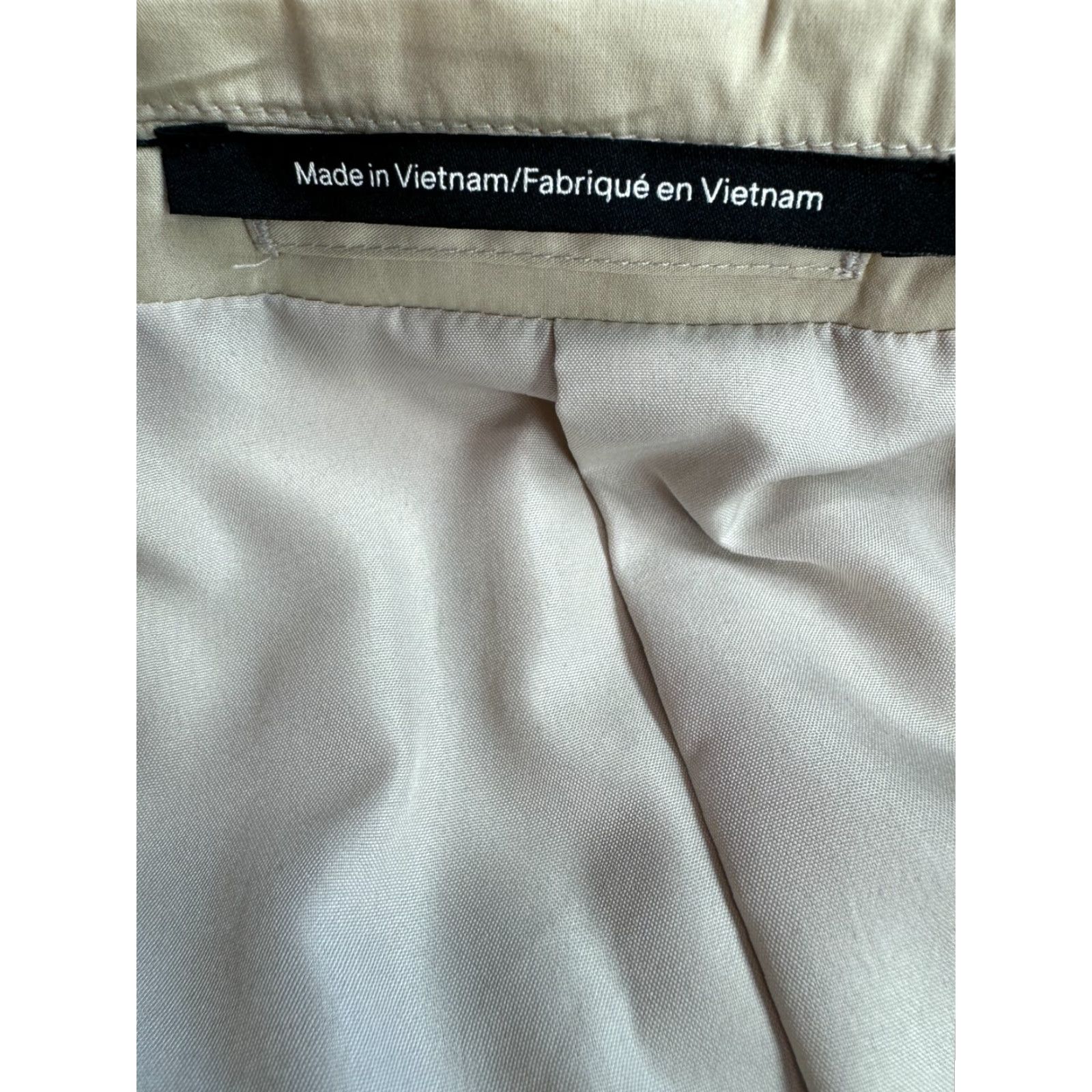 Vintage Blazer Mens Slim Beig e Lightweight H&M 34Regular Cotton Polyester Button Solid Ivory Size 36R - 3 Thumbnail