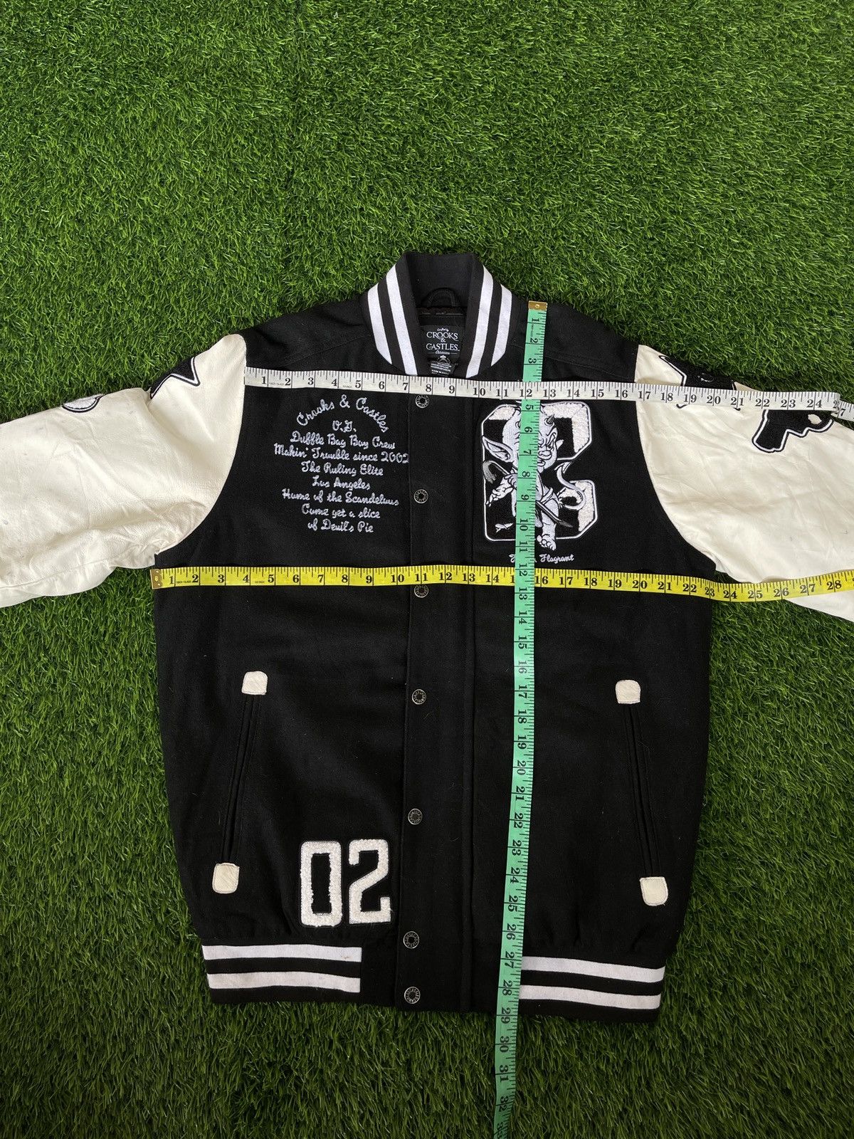 Crooks & Castles Vintage 90s🔥Crooks&Castles🔥Big Logo Varsity Leather jacket Size US M / EU 48-50 / 2 - 14 Thumbnail