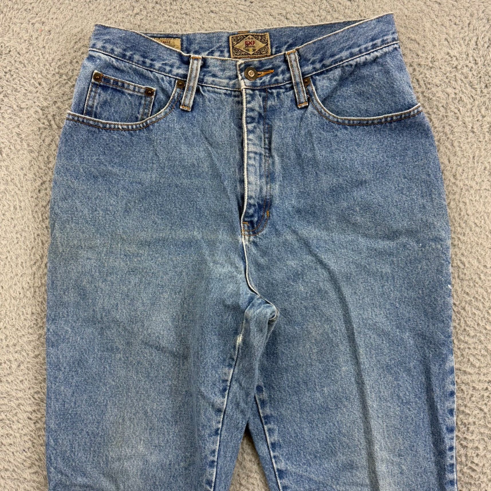 Express VINTAGE Express Jeans Womens 11/12 Blue High Waist Tapered 80s 90s Grunge 30x30 Pants Mens Girls Size 32" / US 10 / IT 46 - 3 Thumbnail