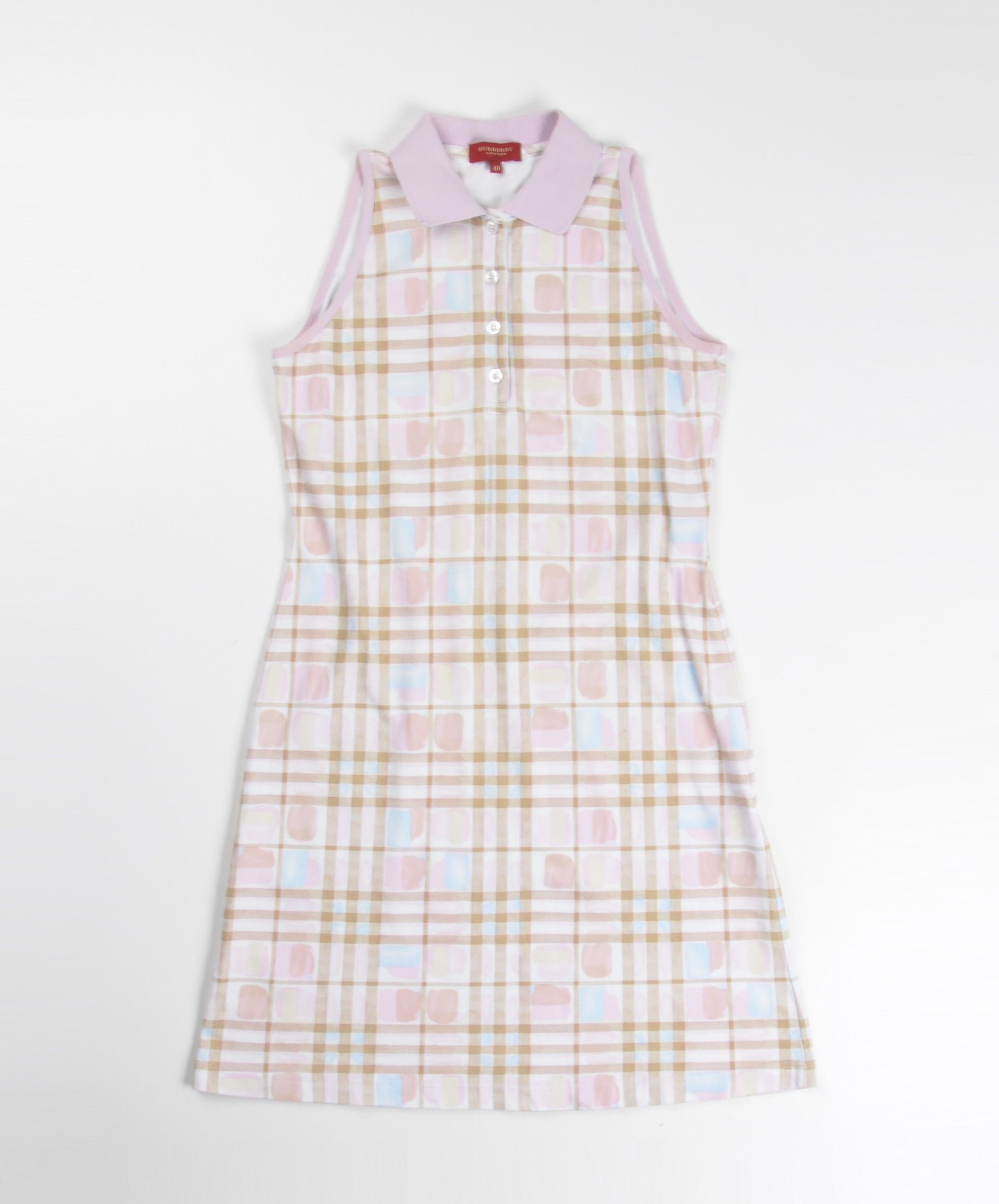 Burberry Vintage Burberry Y2K Nova Check Pink Babydoll Mini Dress Size S / US 4 / IT 40 - 4 Thumbnail