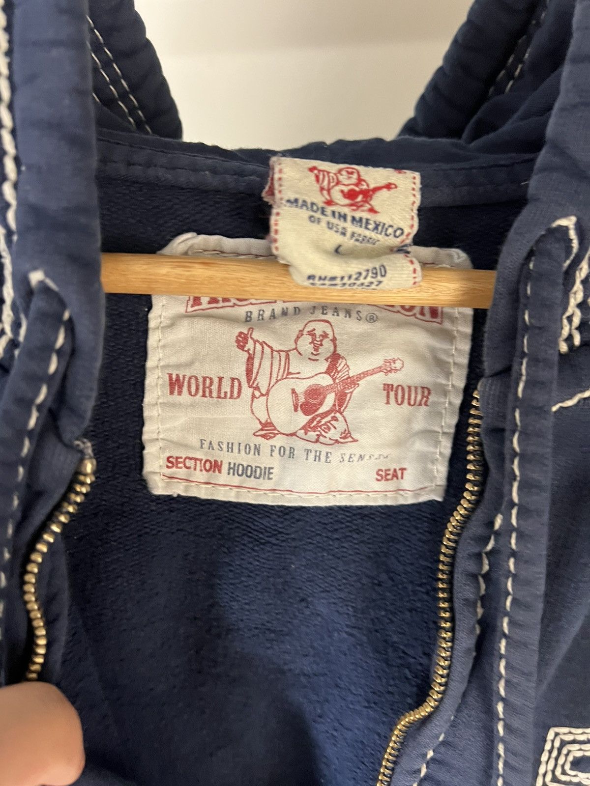 True Religion VINTAGE TRUE RELIGION ZIP HOODIE DESIGNER JAPAN STYLE Y2K Size US L / EU 52-54 / 3 - 18 Thumbnail