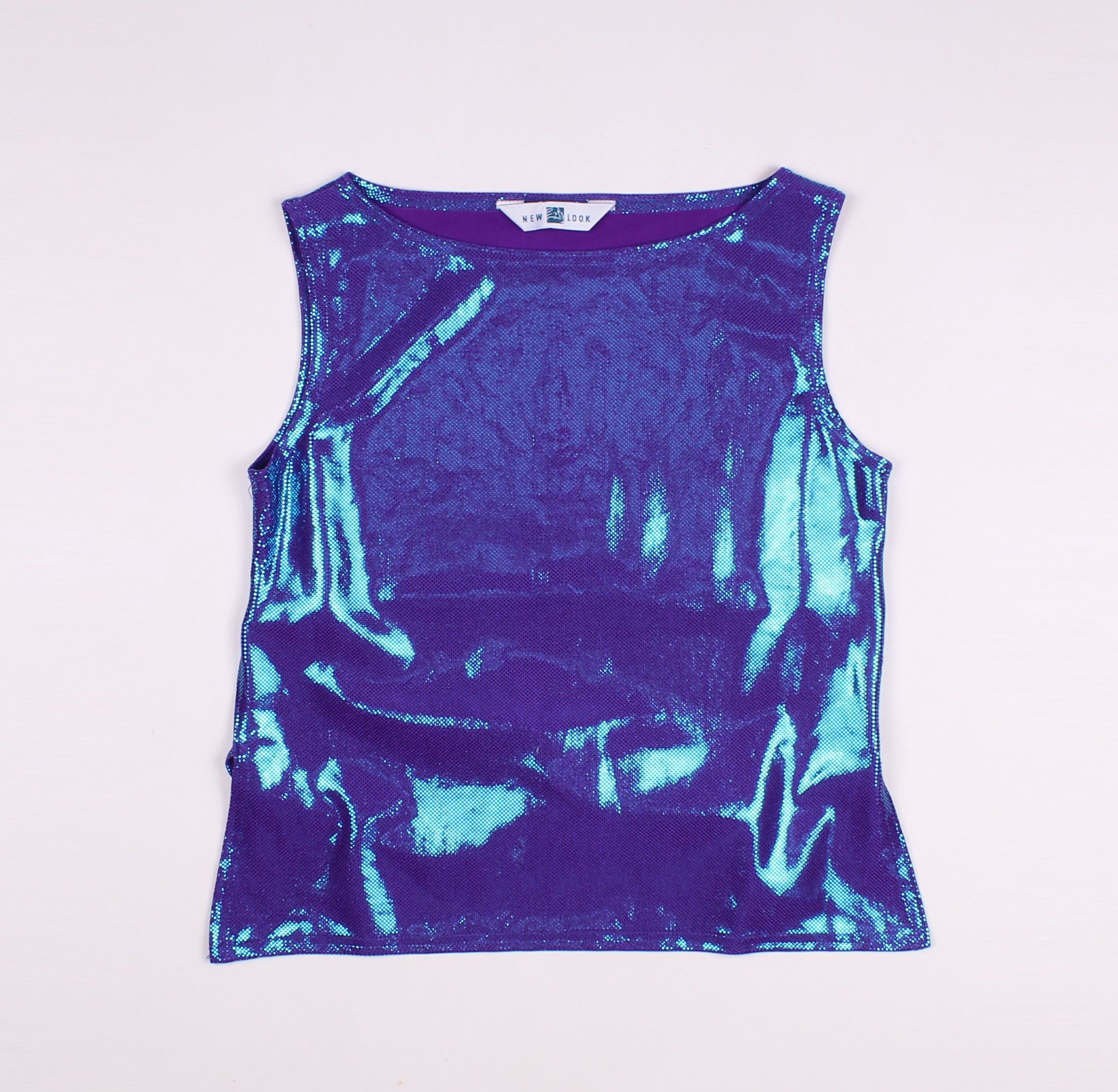 New Look × Vintage Vintage New Look Y2K Shiny Open Back Cropped Top Size S / US 4 / IT 40 - 4 Thumbnail