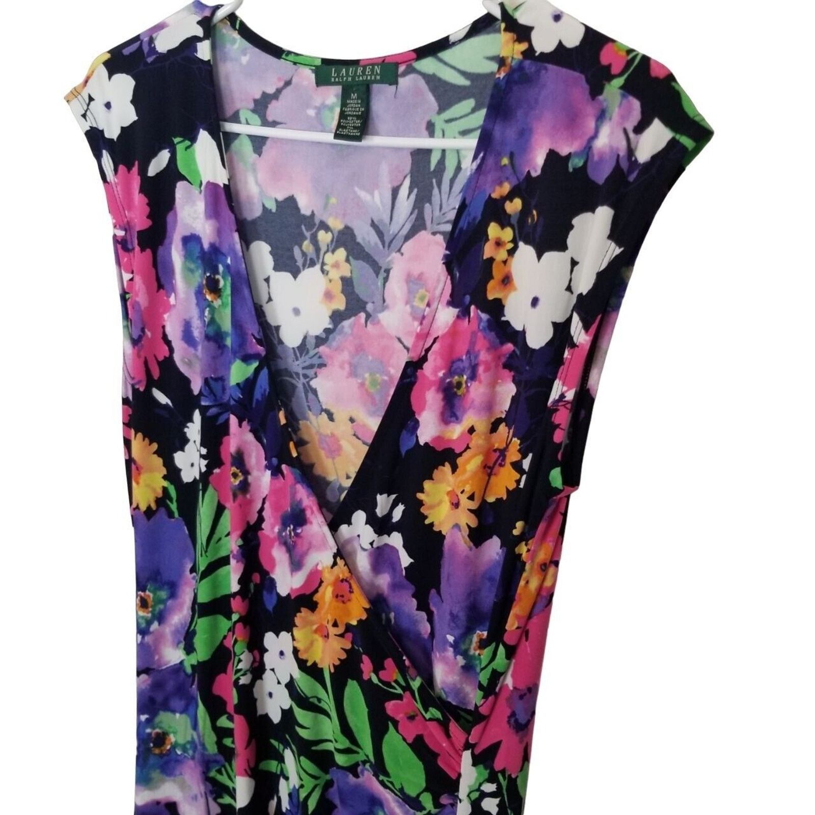 Lauren Ralph Lauren Lauren Ralph Lauren Floral Cap Sleeve Surplice Sheath Dress Size M / US 6-8 / IT 42-44 - 4 Thumbnail