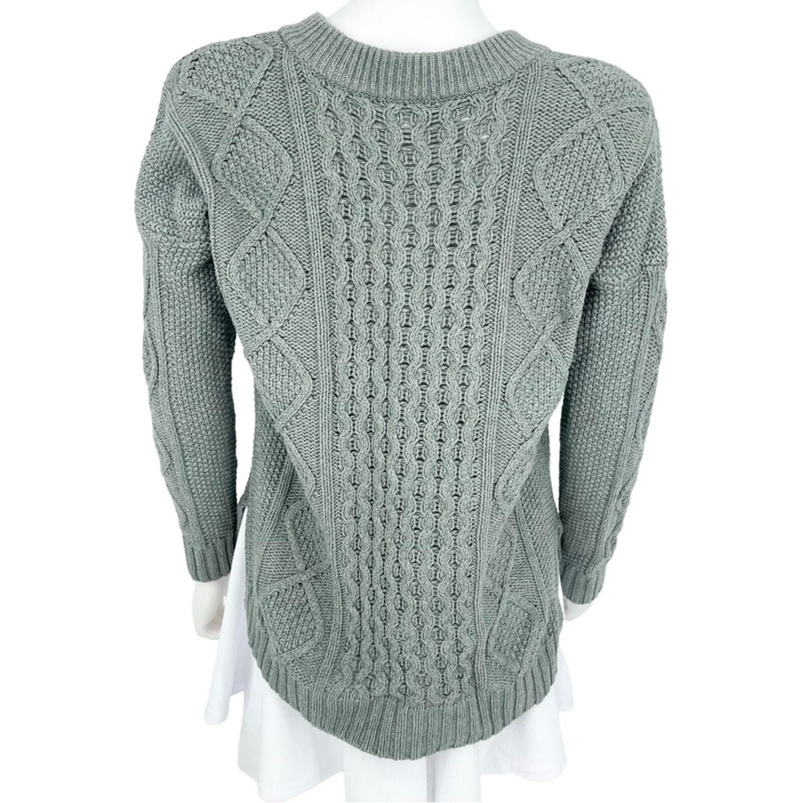 Madewell Madewell Teal Classic Cable Pullover Knit Sweater Medium Size M / US 6-8 / IT 42-44 - 3 Thumbnail