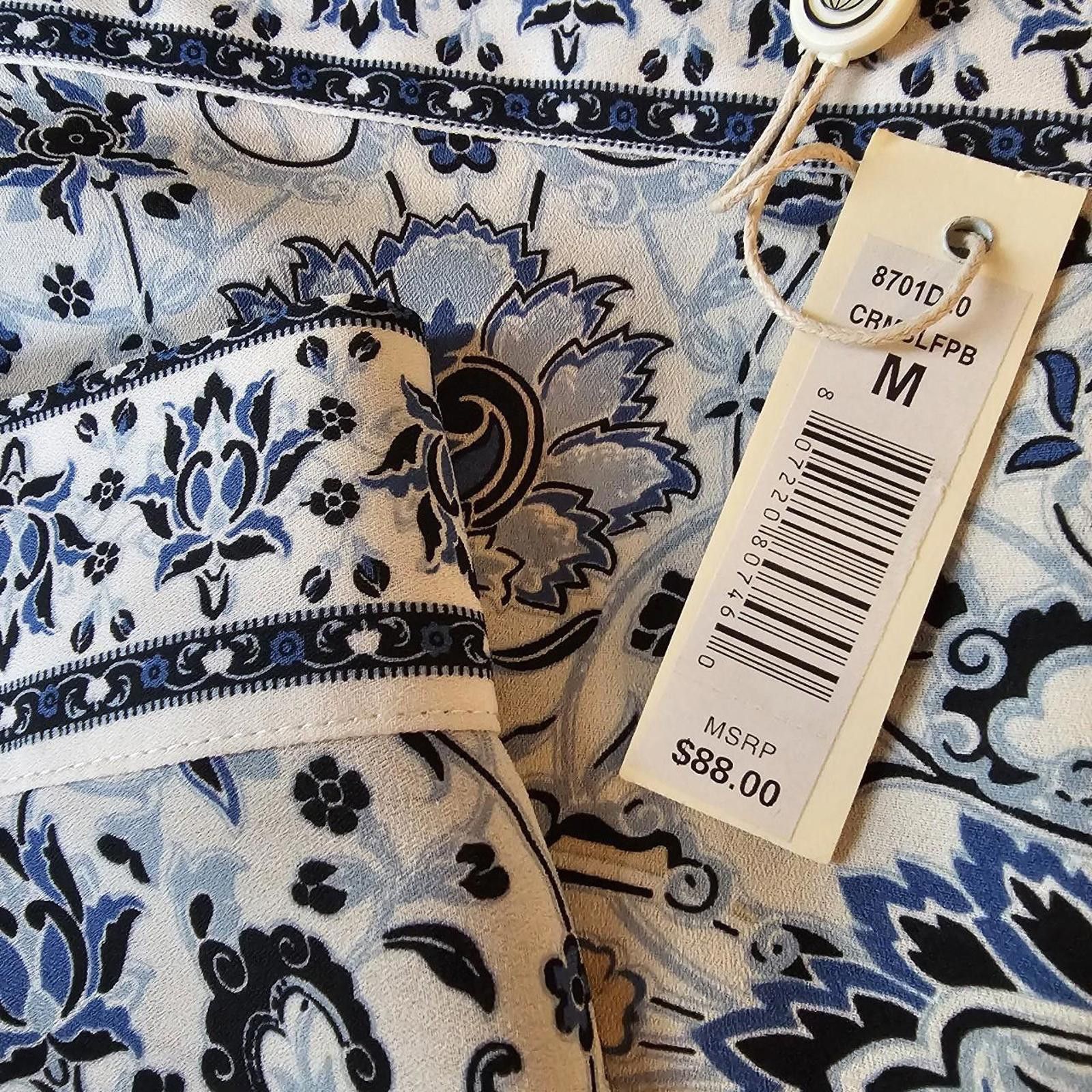 Designer Max Studio Women's Cream and Blue Kimono Size ONE SIZE - 7 Thumbnail